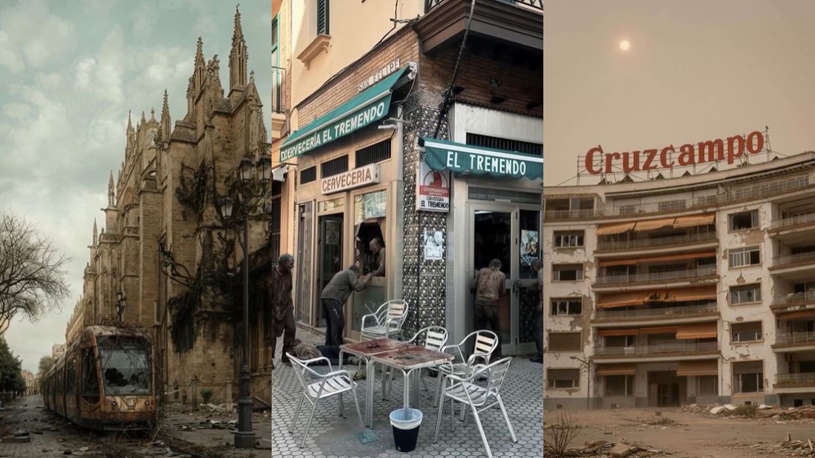 Así sería un apocalipsis zombi en Sevilla según la IA