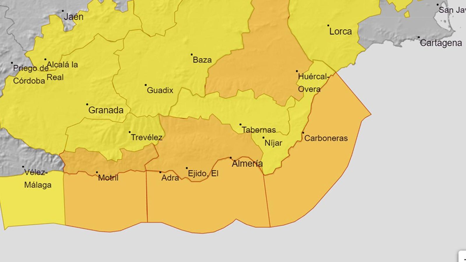 Avisos por viento en Almería para el martes 17 de enero.