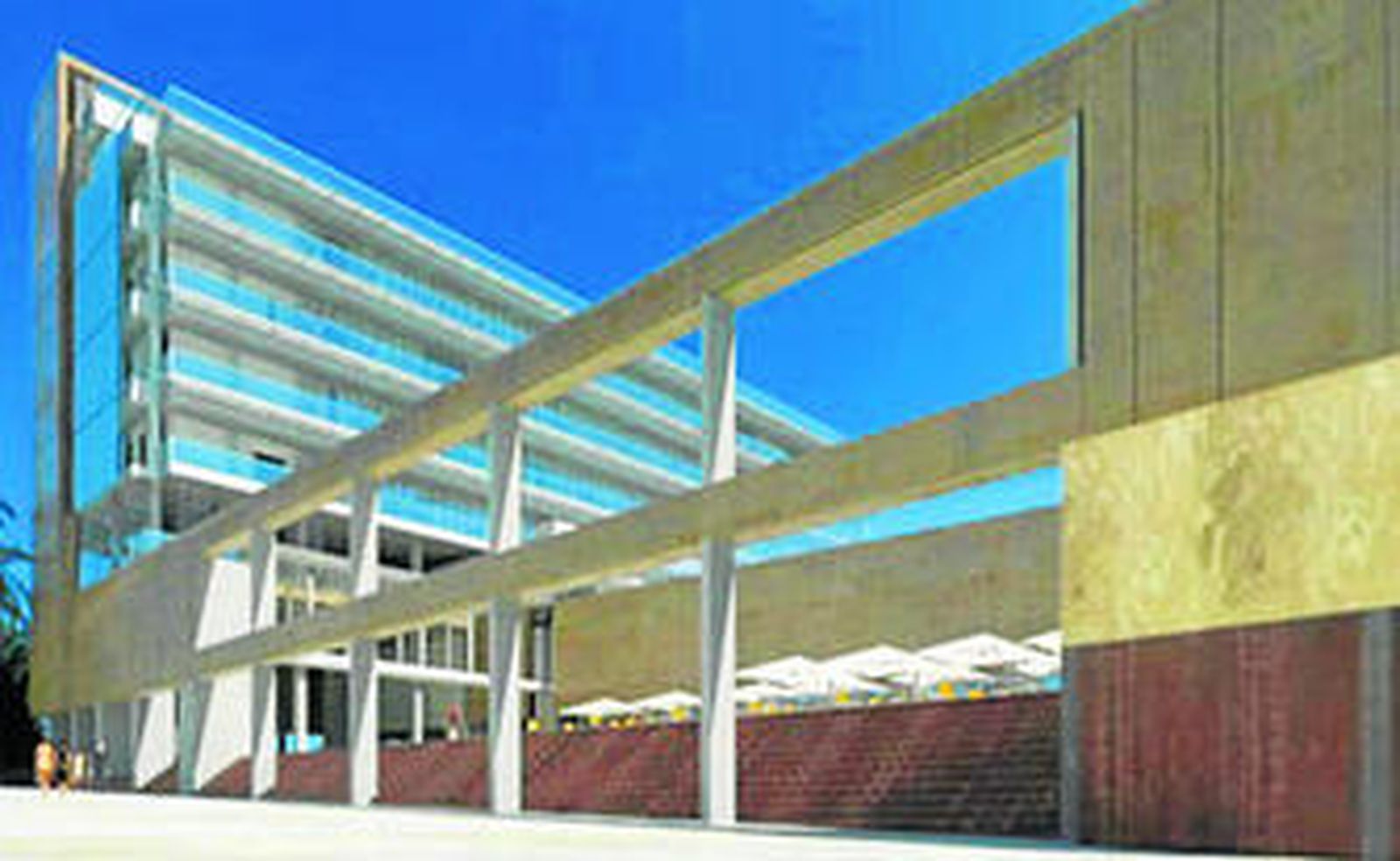 Vista exterior del futuro Parador Atlántico.