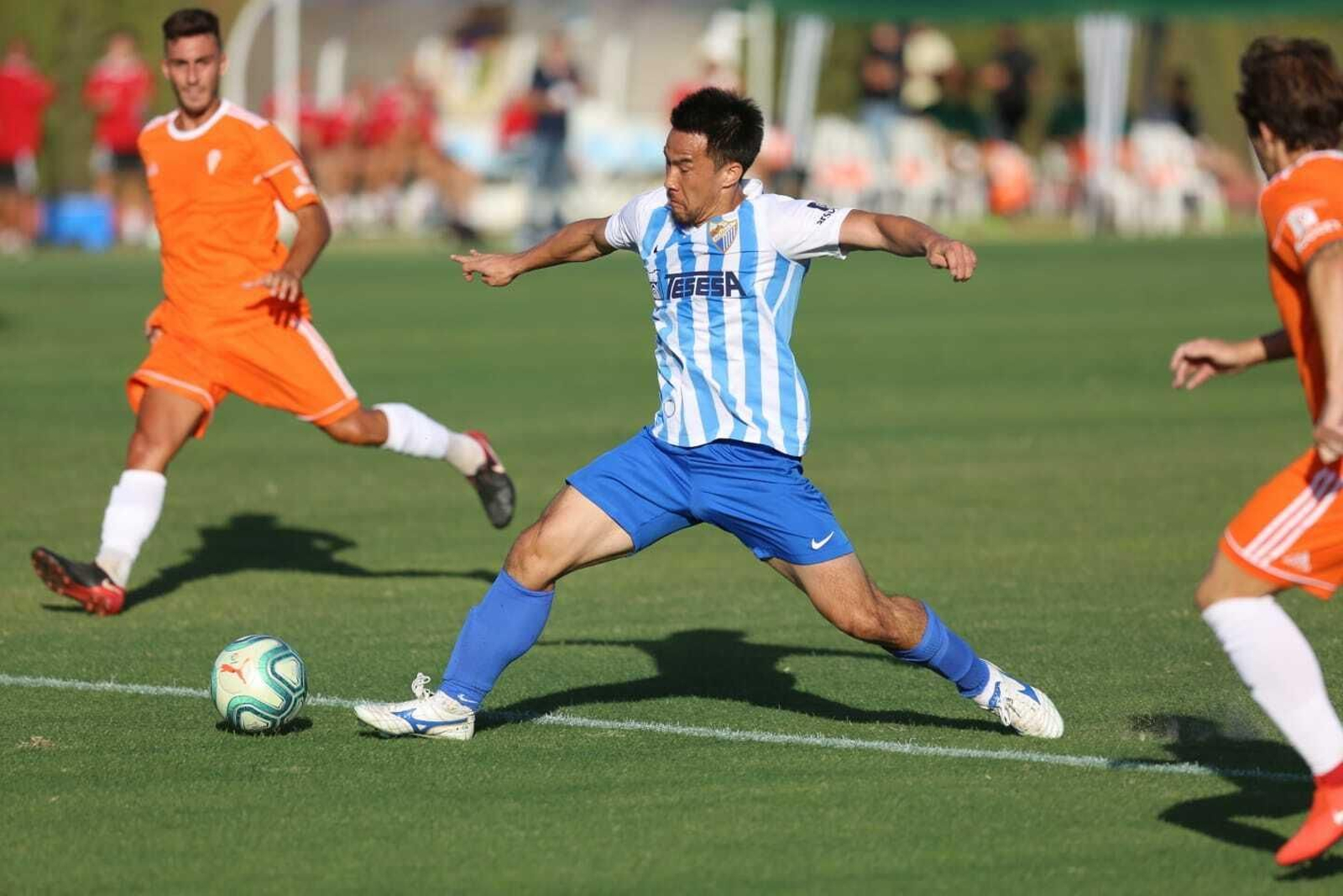 Okazaki, durante el Málaga-Córdoba. Okazaki, durante el Málaga-Córdoba.