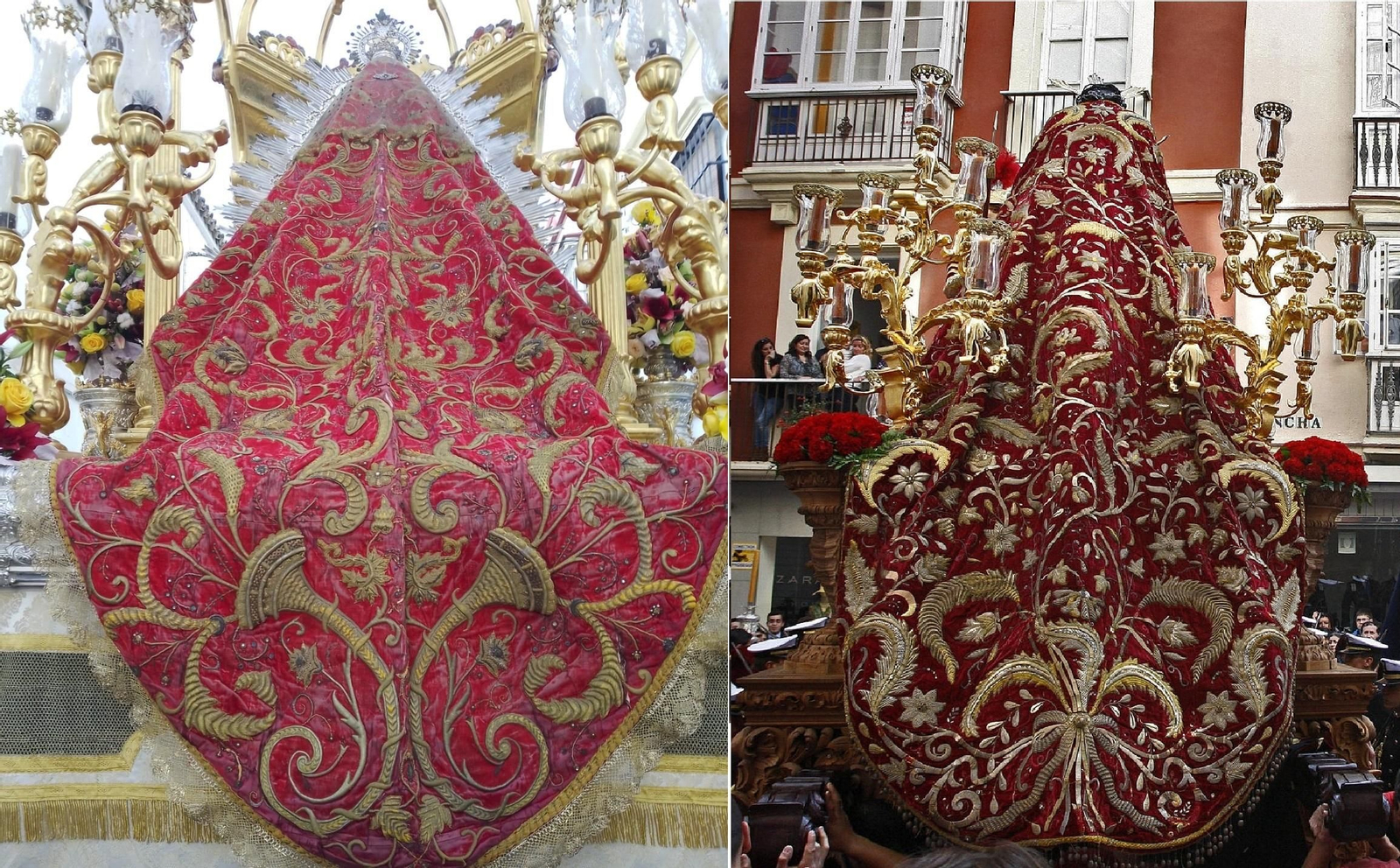 A la izquierda, la Virgen del Rocío de Sanlúcar. A la derecha, el Señor del Ecce-Homo.