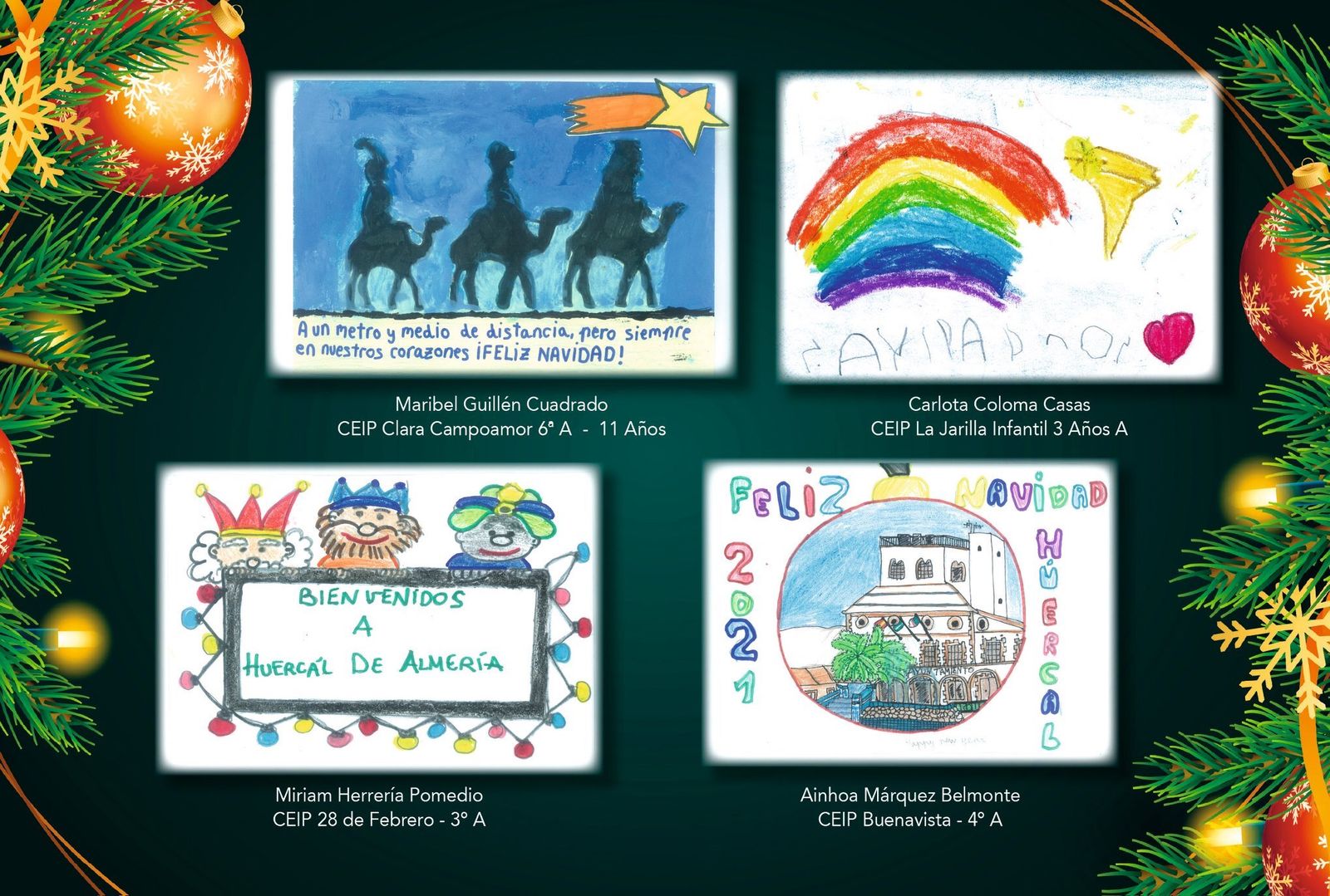 Premios para los cuatro Christmas ganadores de los colegios de Huércal