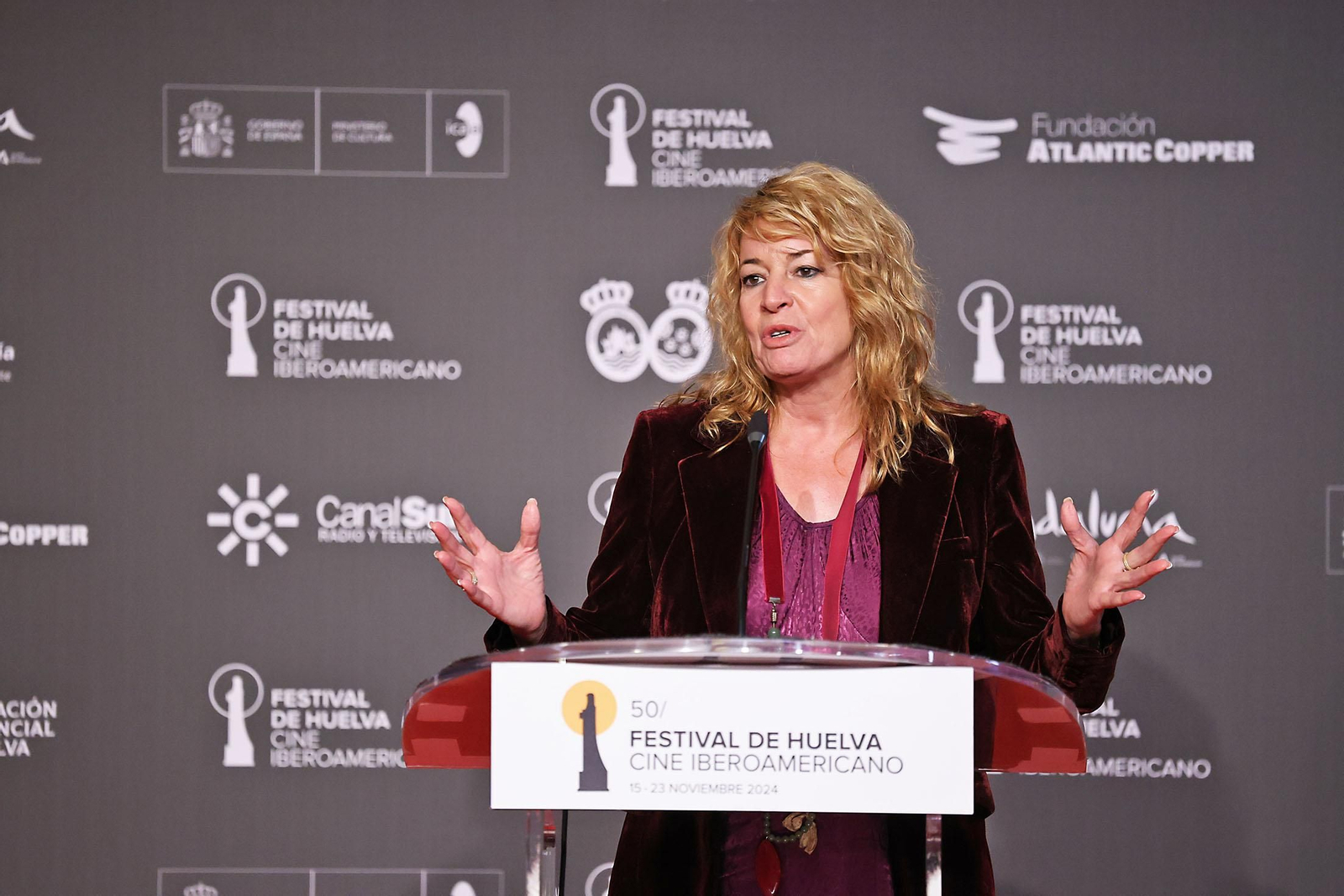 Imágenes de la presentación oficial de la 50 edición del festival de Cine Iberomaericano de Huelva