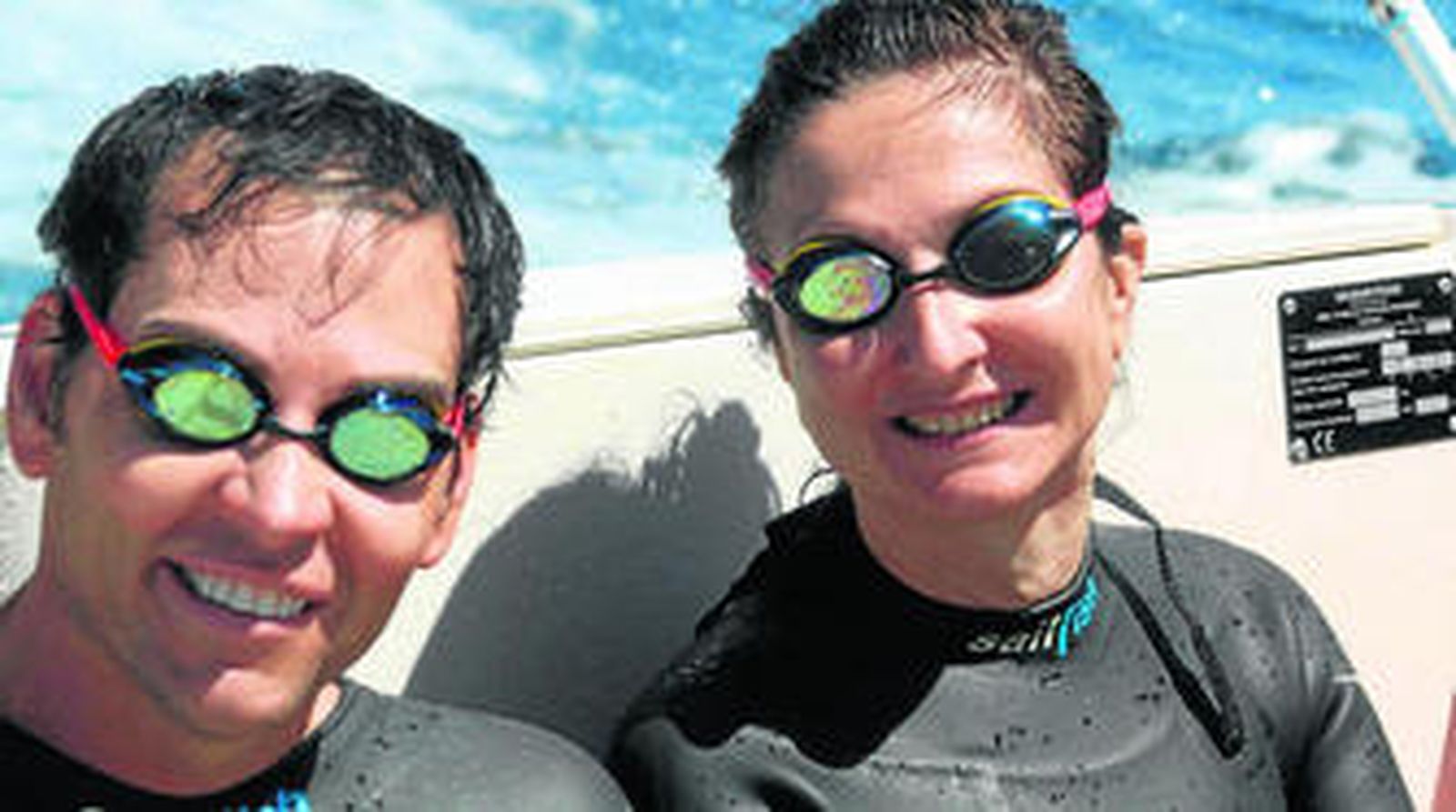 Meca (i) y Liñero, antes de iniciar la travesía.