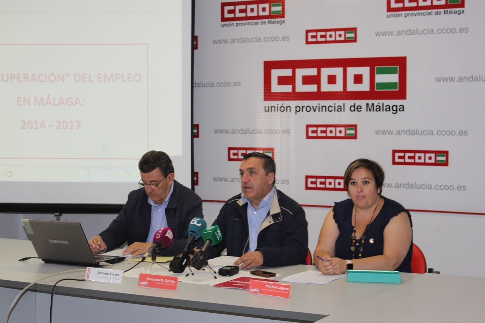 Antonio Turmo, Fernando Muñoz y Patricia Laguna, ayer