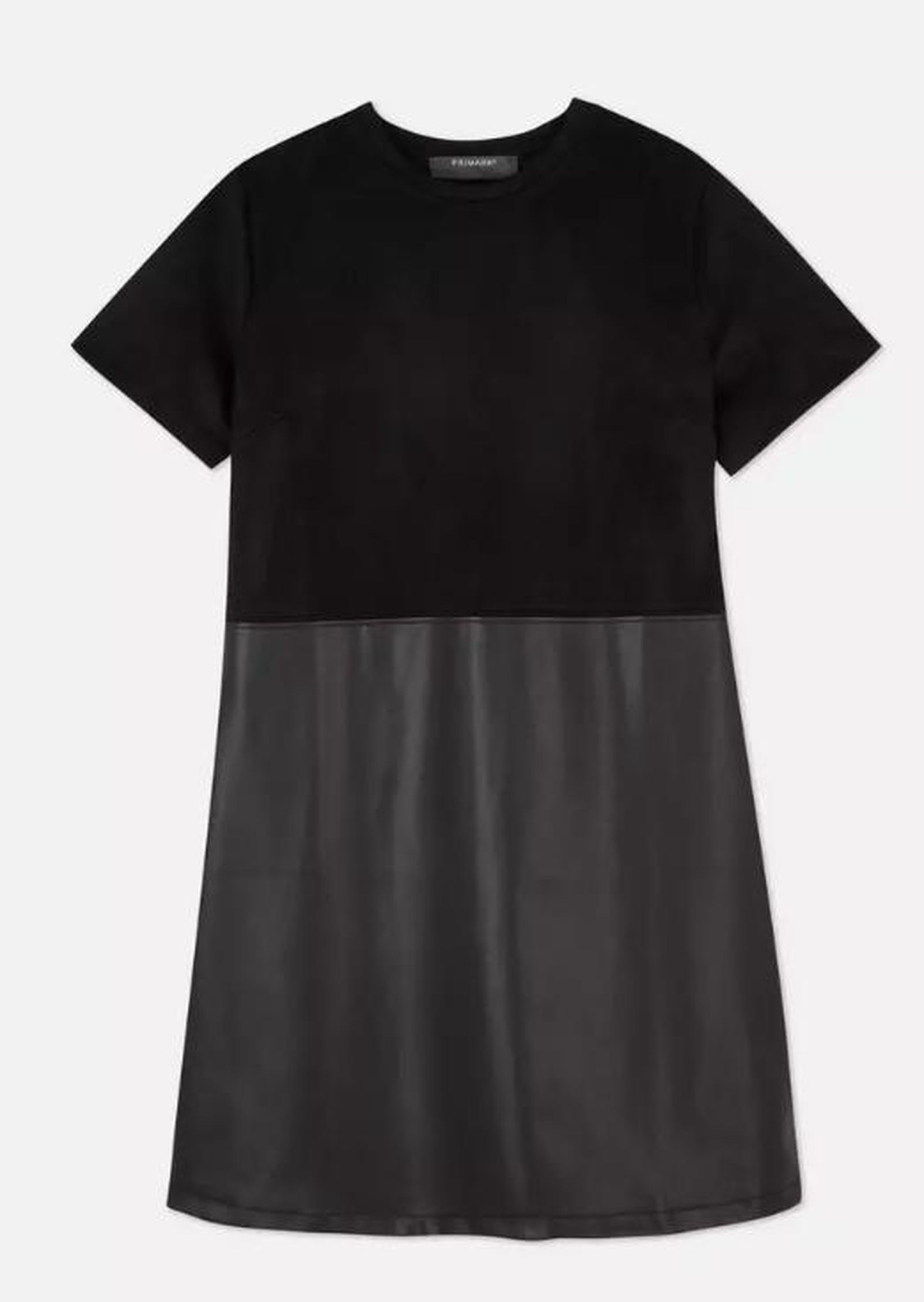 Vestido de piel sintética en contraste de Primark