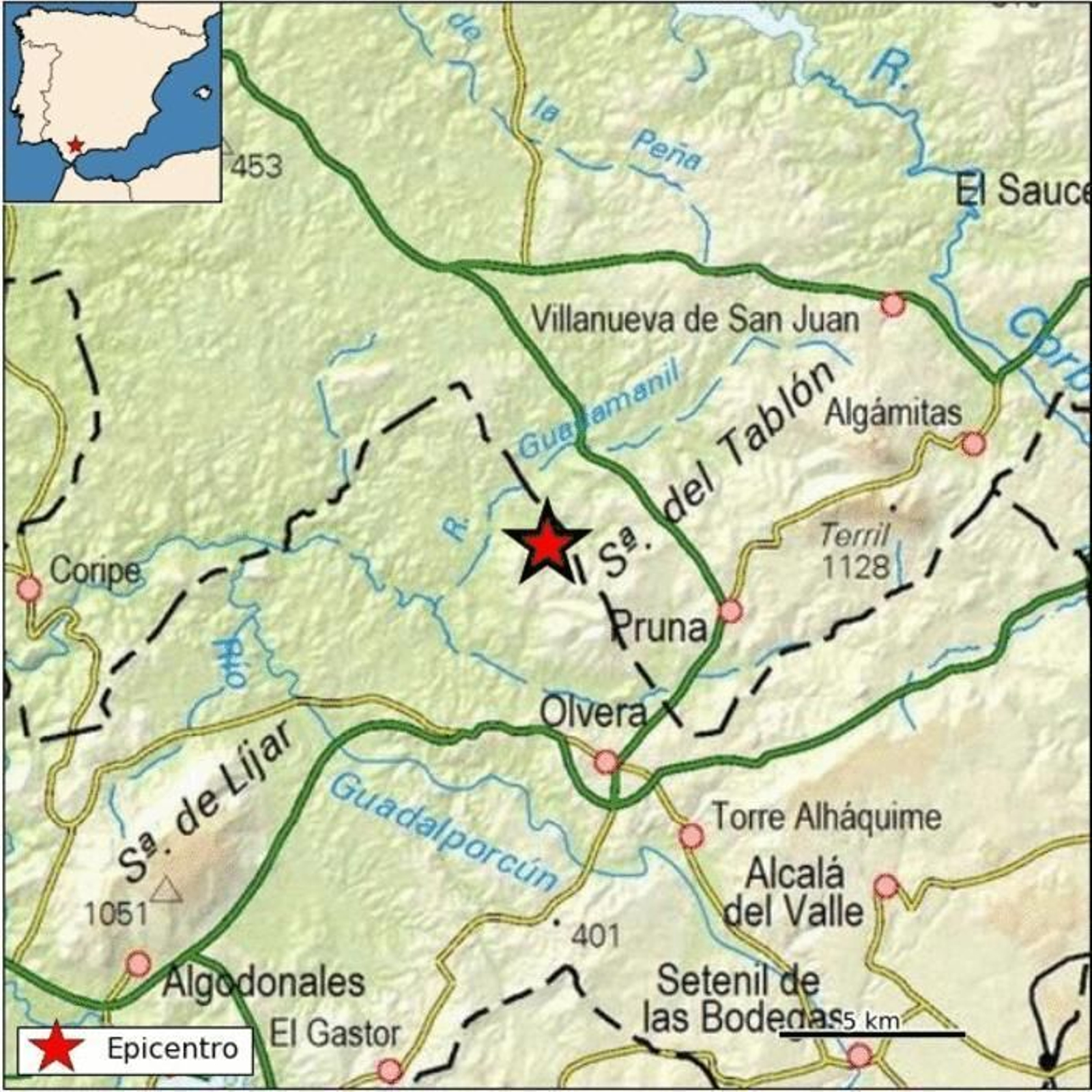 Un terremoto de 4,5 grados, con epicentro en Olvera.