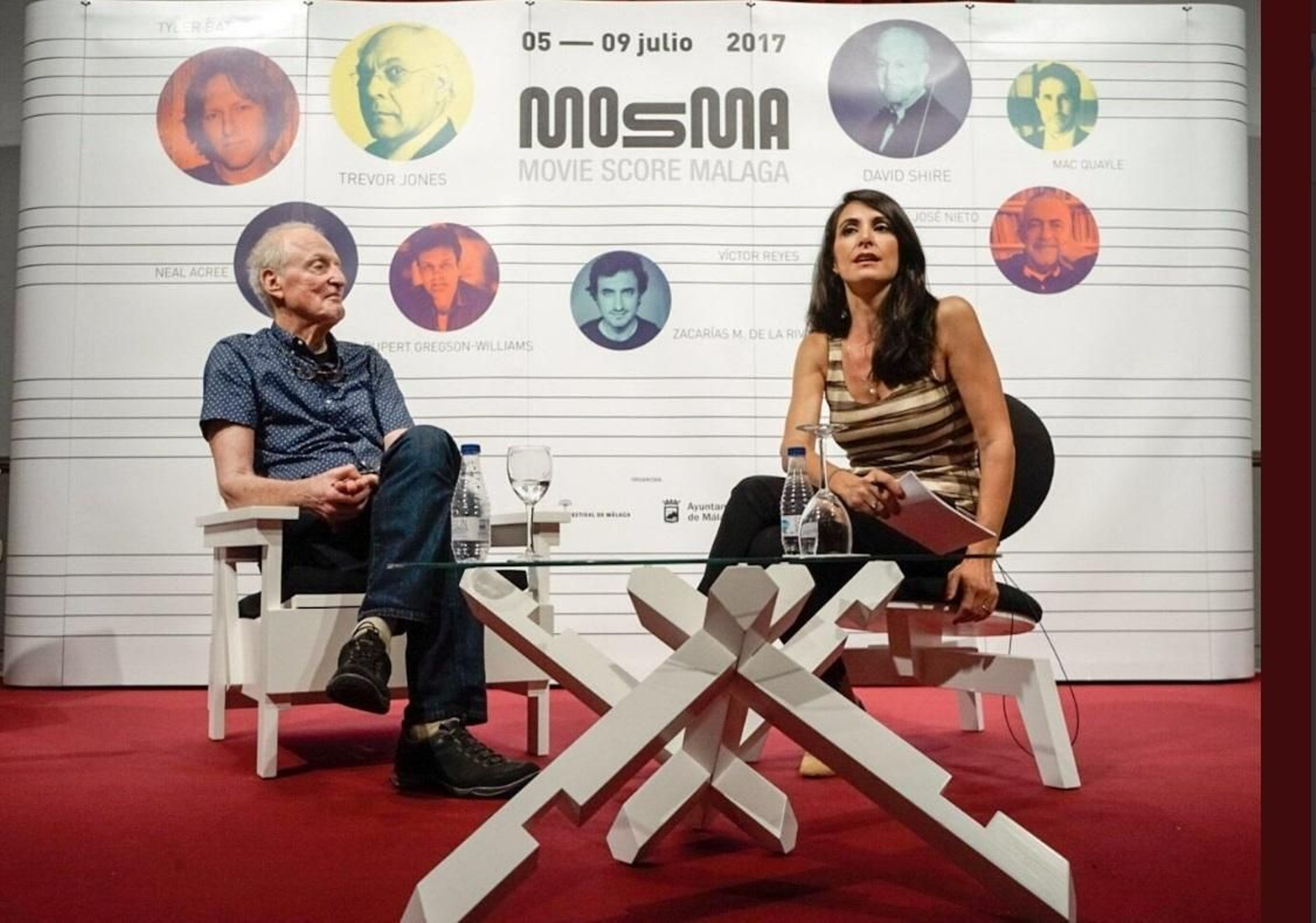 Encuentro con David Shire, ayer, en el Teatro Cervantes.