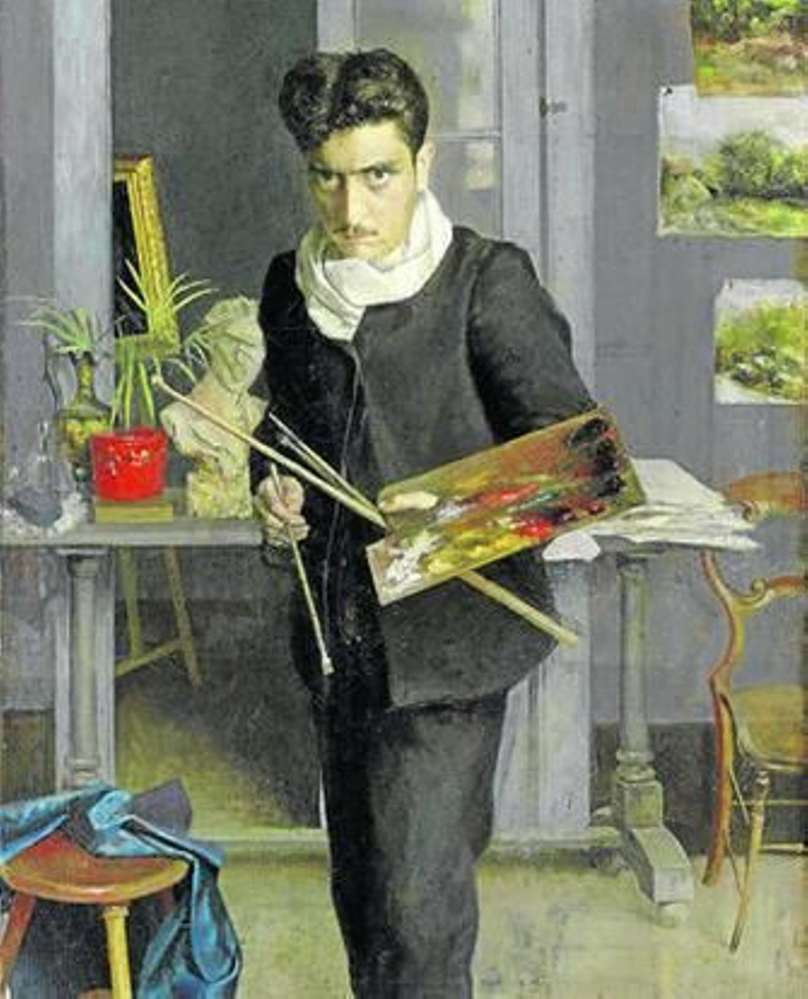 'Autorretrato joven', de Julio Romero de Torres, se subastará el próximo día 21.