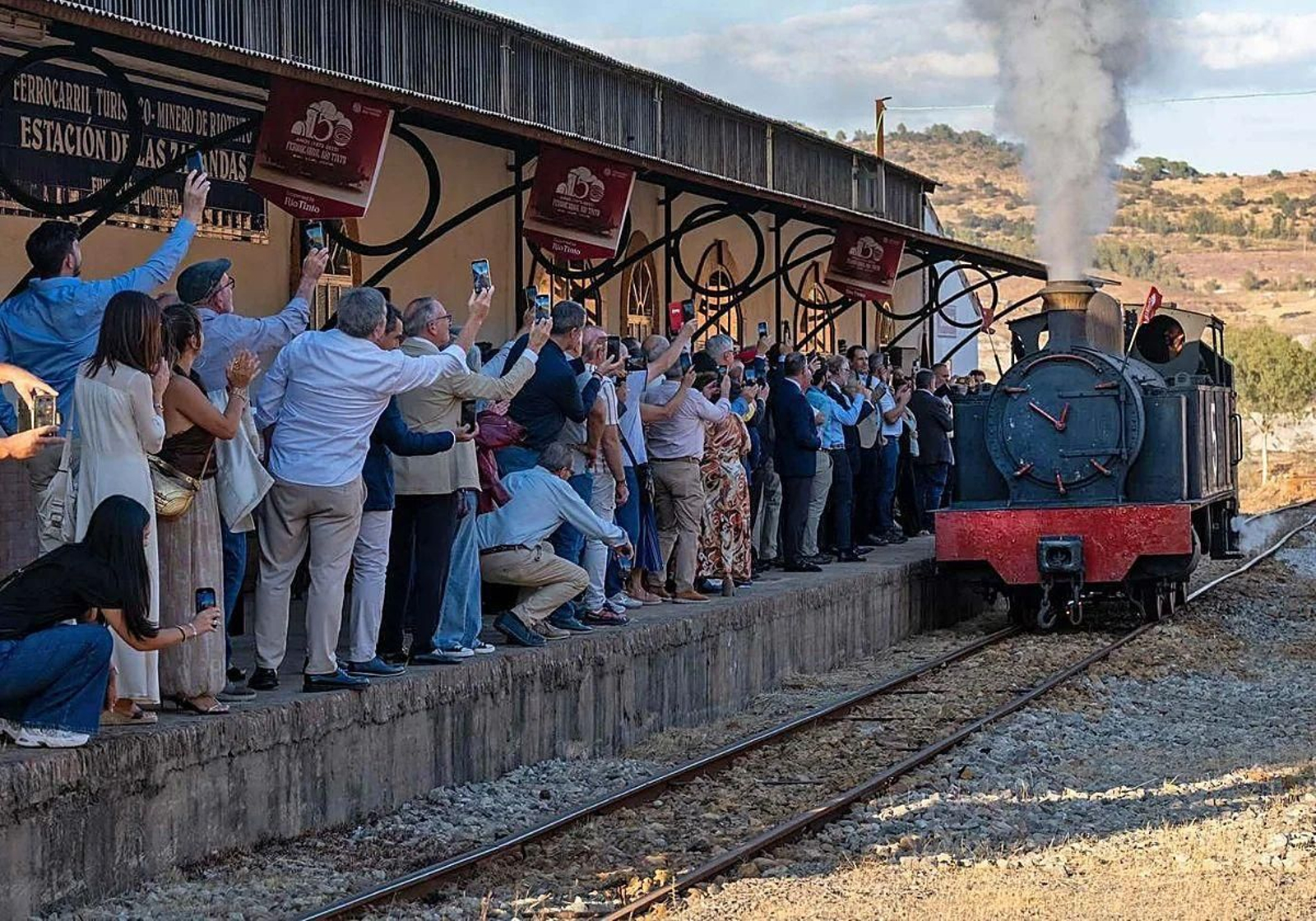 Imagen de uno de los eventos conmemorativos del 150 Aniversario del Ferrocarril de Riotinto