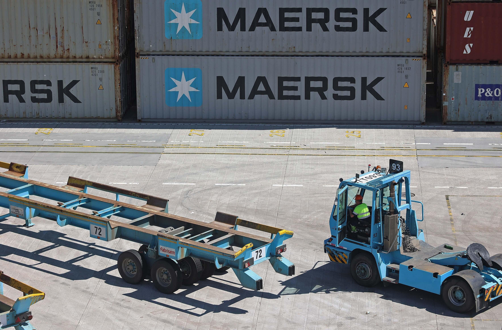 Imágenes de la protesta de la estiba por el sistema ETS en el puerto de Algeciras