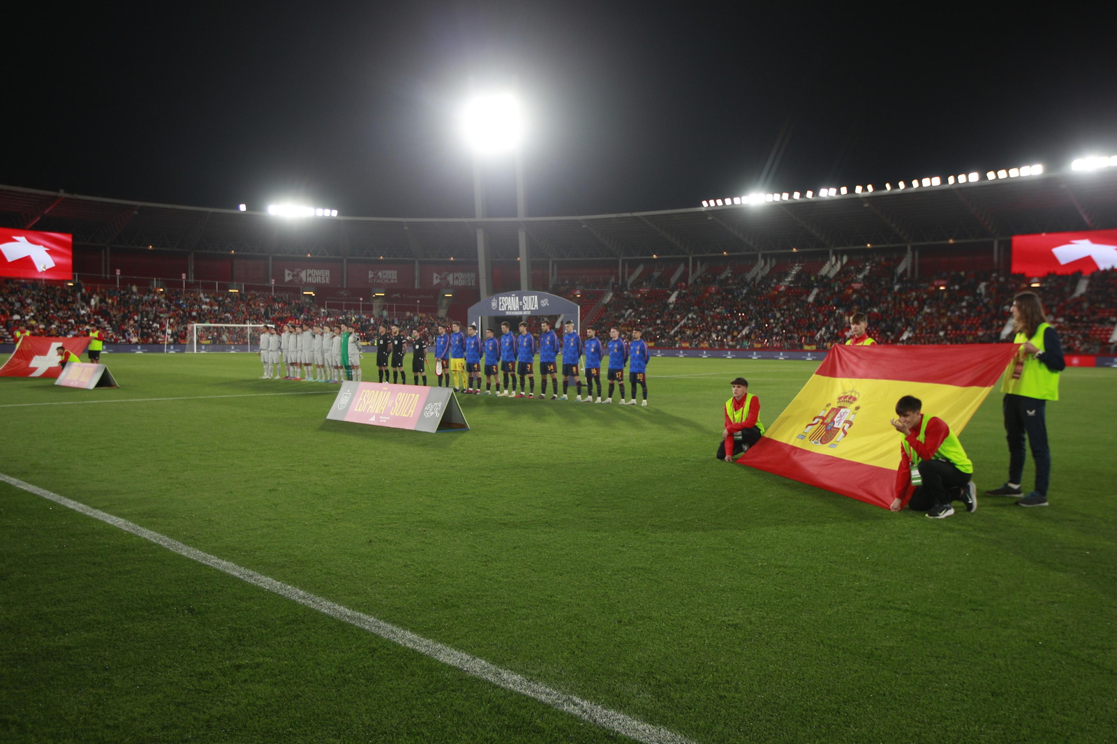Imágenes del partido de fútbol amistoso entre las selecciones de España y Suiza Sub 21, disputado en Almería