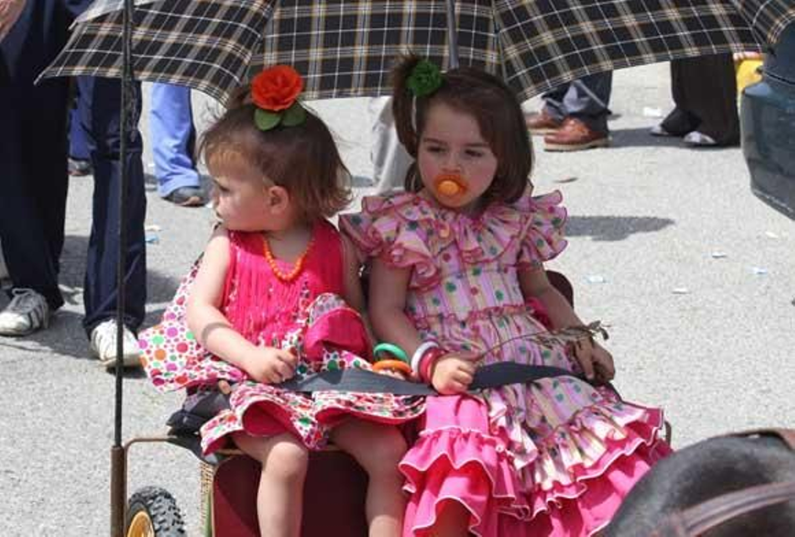 Dos niñas vestidas de romera

Foto: Paco Guerrero