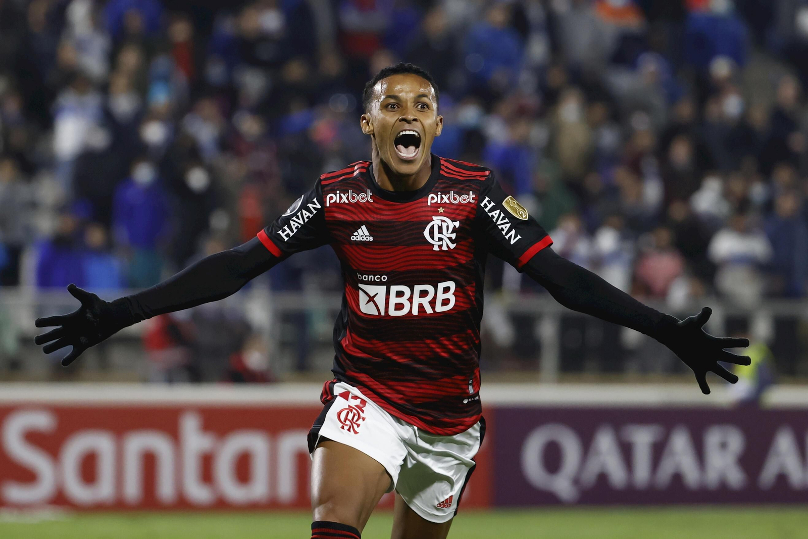 El brasileño celebra un gol en la Copa Libertadores con el Flamengo