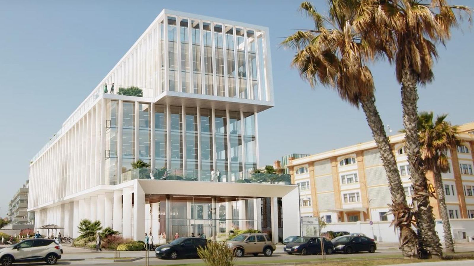 Diseño del nuevo edificio de oficinas junto a la Tabacalera de Málaga.