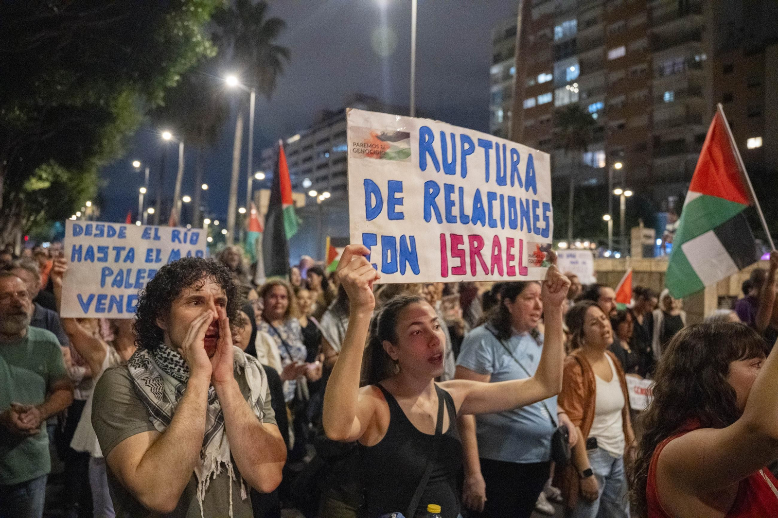 La Plataforma Almería por Palestina se manifiesta por la situación en Gaza, en imágenes
