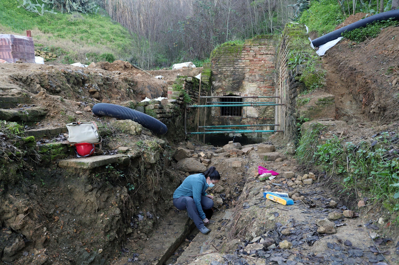 Imágenes de las obras de rehabilitación de la Fuente Vieja y su entorno