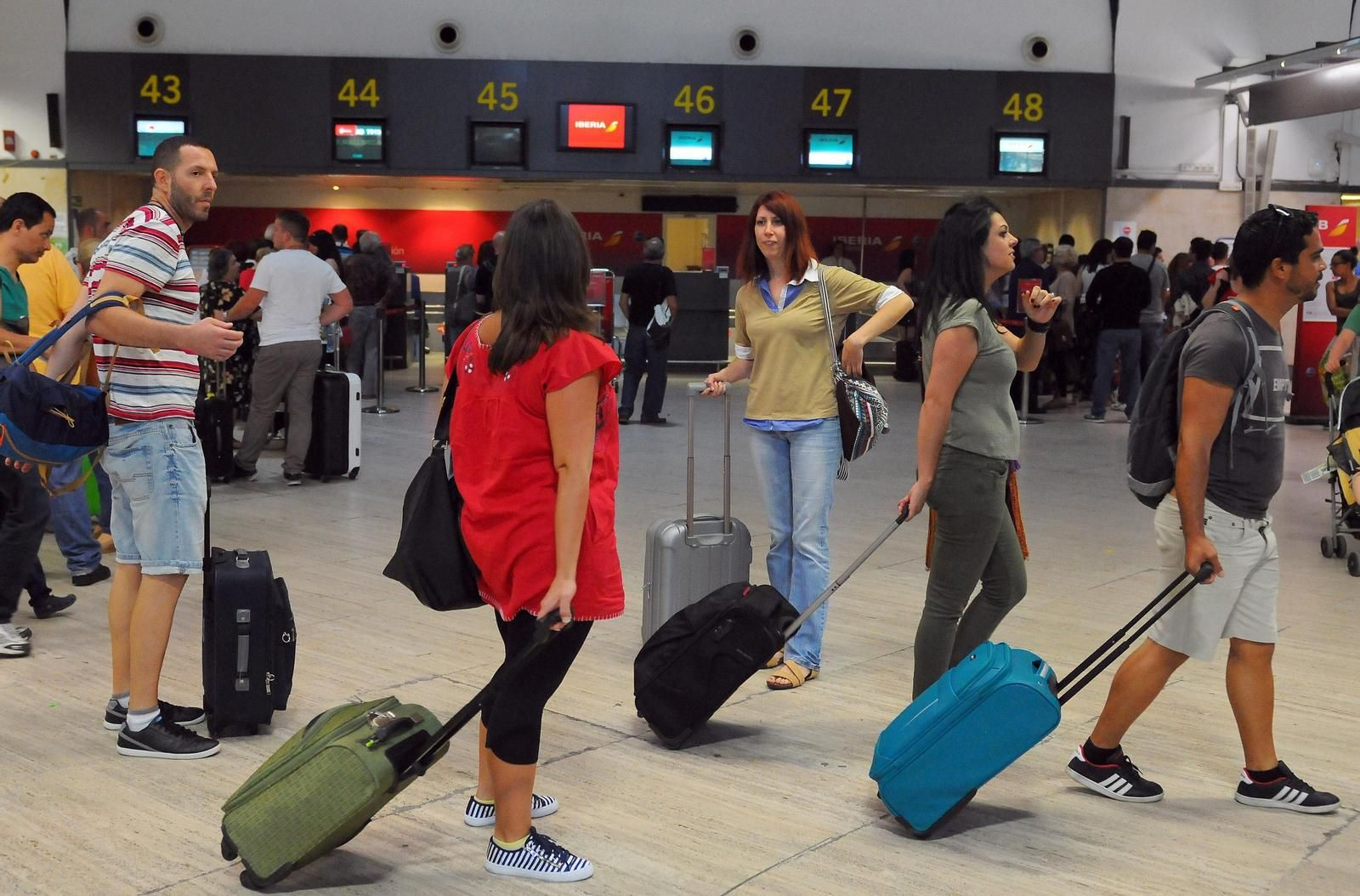 Pasajeros en el aeropuerto