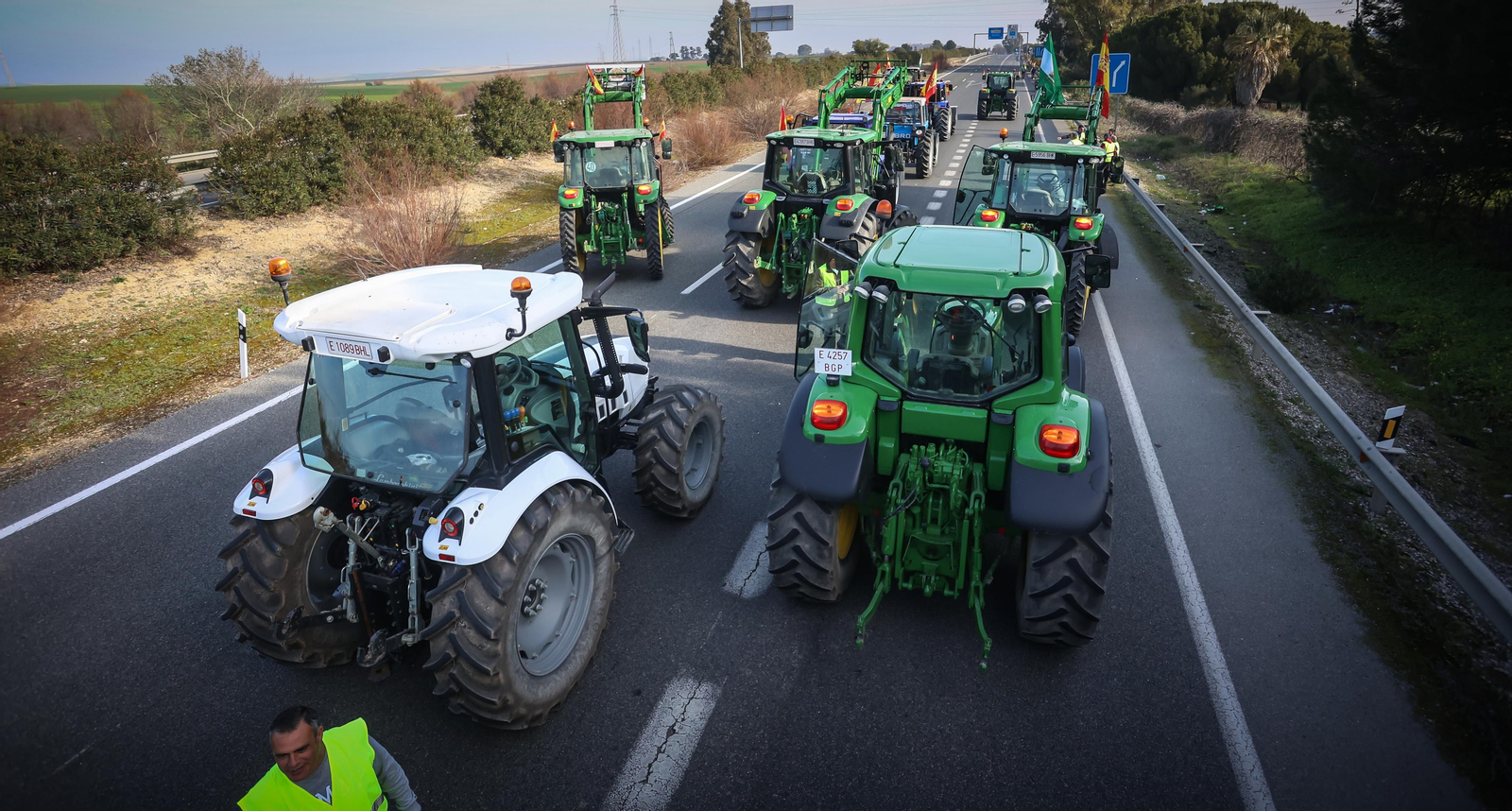 Jerez colapsado por la protesta de agricultores vy ganaderoa