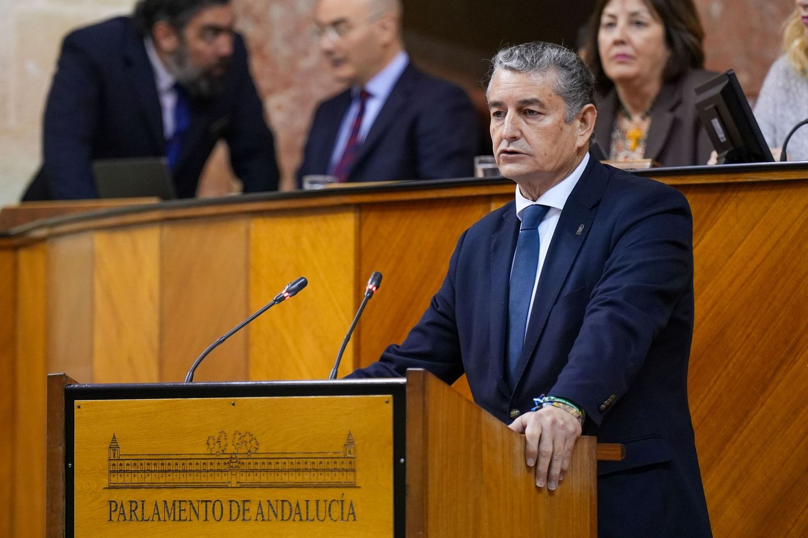 El consejero de Presidencia y Emergencias, Antonio Sanz, en su comparecencia en el Parlamento.