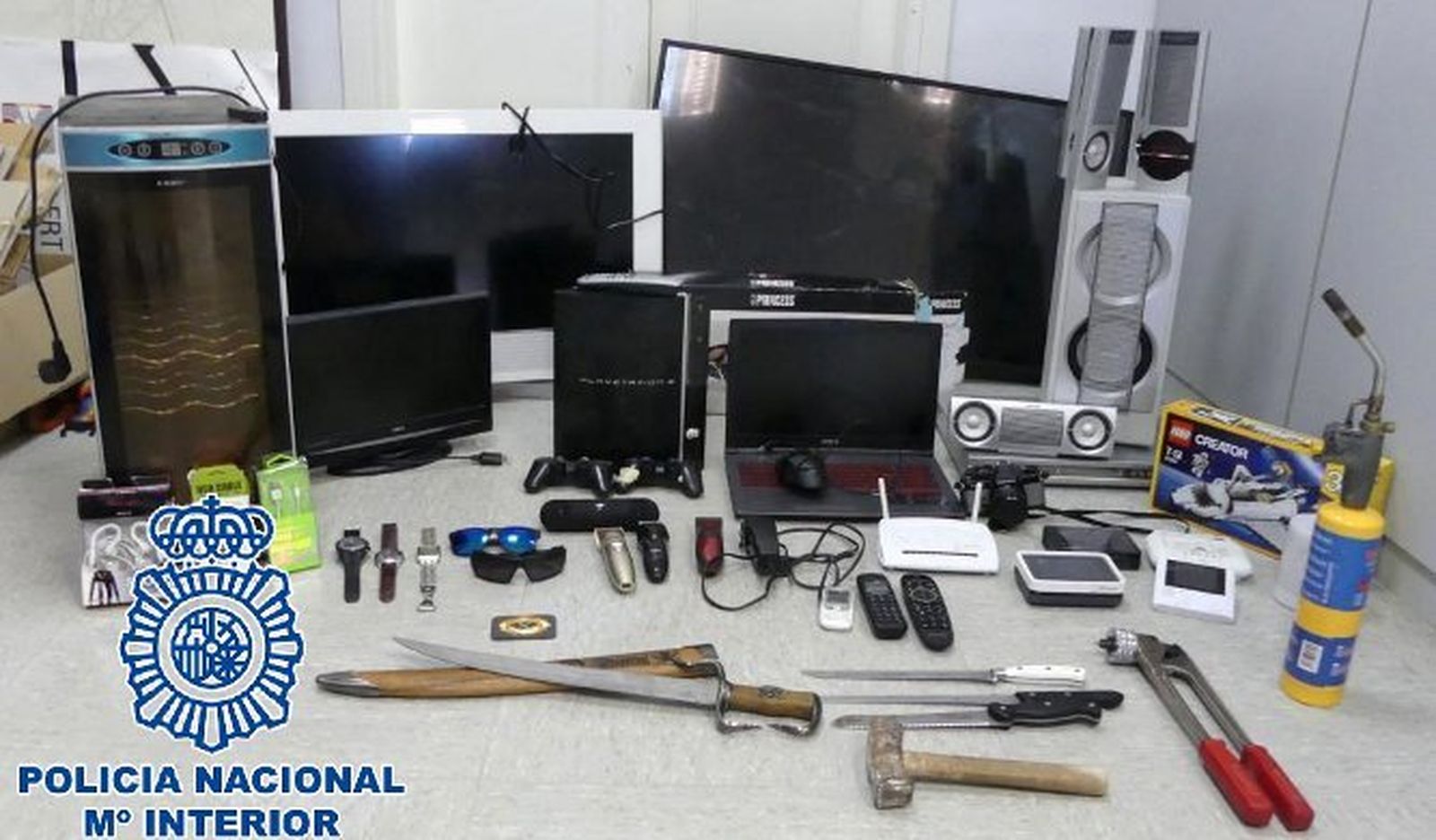 Material intervenido por la Policía Nacional.