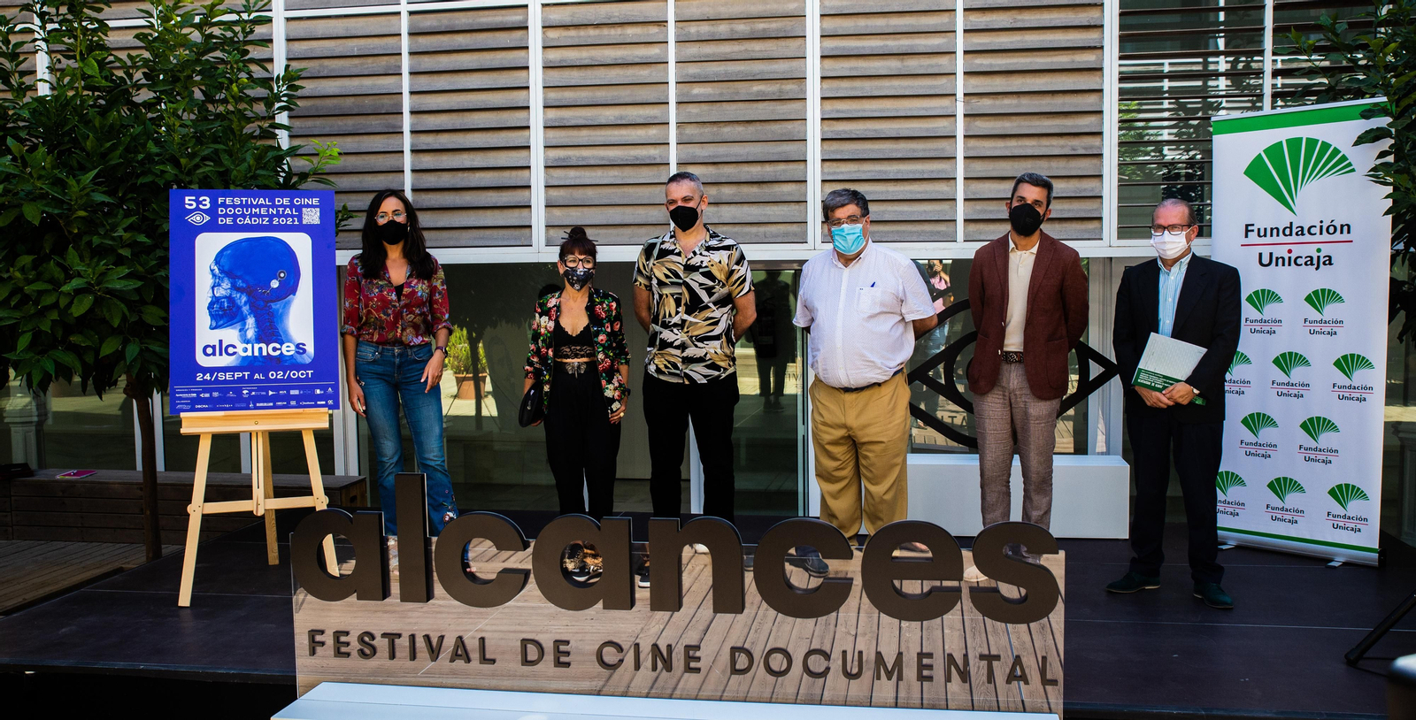 De izquierda a derecha, Lola Cazalilla, Monte Mures, Juan Isaac Silva, Javier Miranda, Javier Vela y José María Rodríguez, en el ECCO de Cádiz.