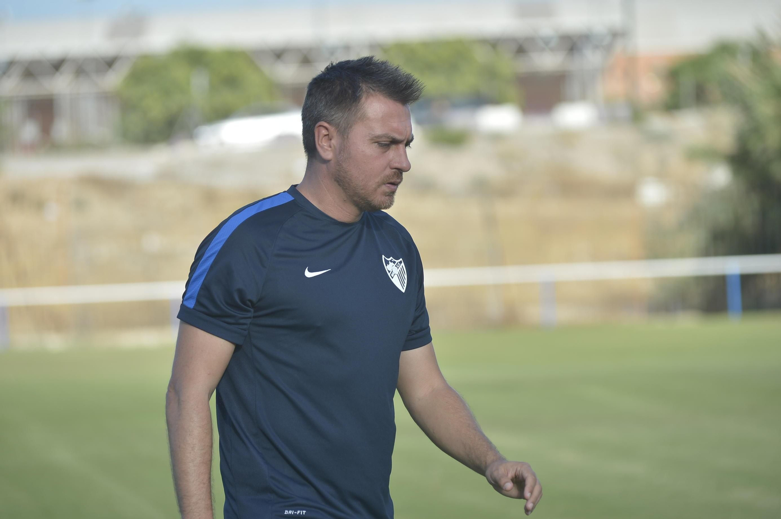 Manel Ruano, en un entrenamiento con el filial.
