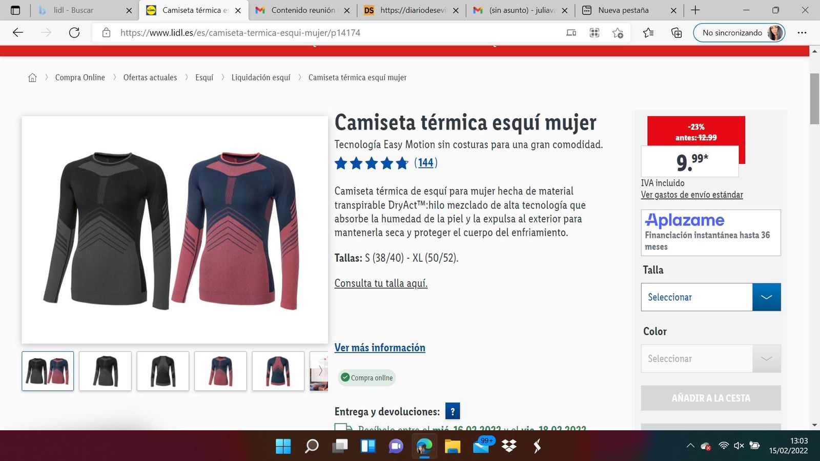 Camiseta térmica