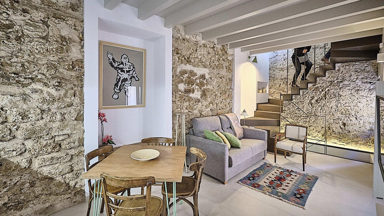 Finca rehabilitada en el casco antiguo.