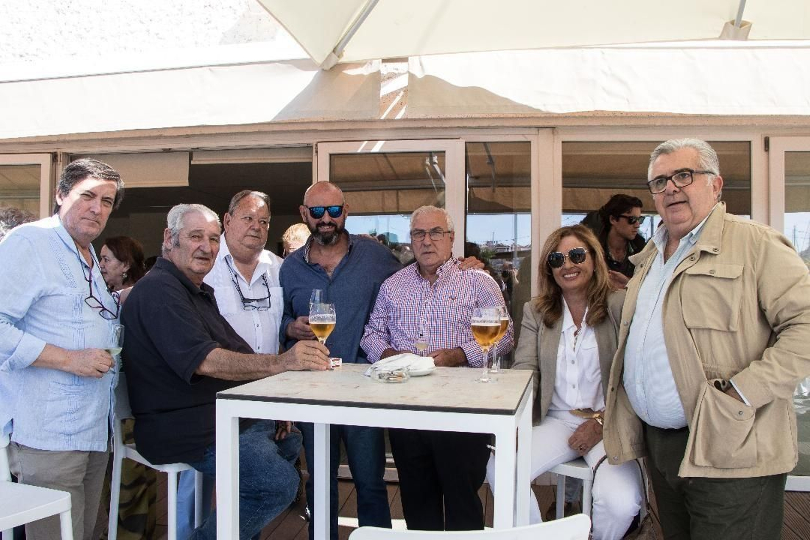 Javier Thuiller, Antonio Mena, Nicolás Terry, Manuel Mellado, Nani Delgado Poullet, Toñi Jiménez y Miguel Vargas coincidieron en el evento gastronómico.