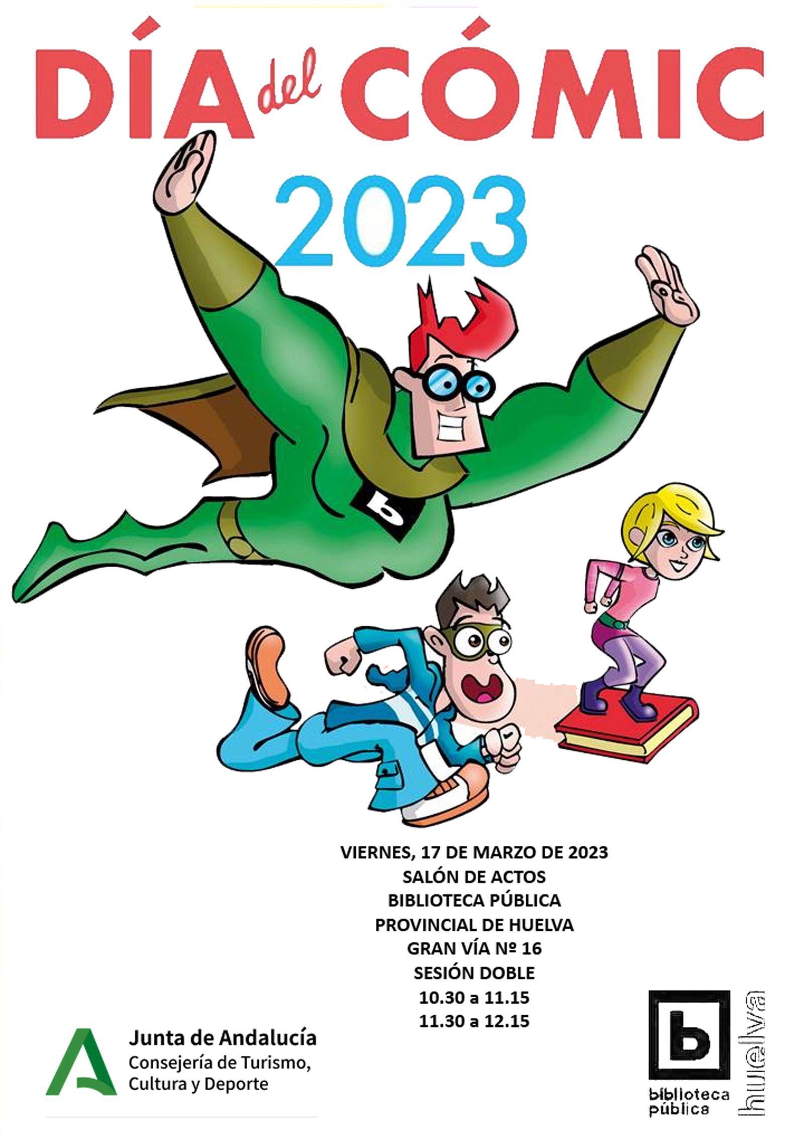 Biblos, el superhéroe de las bibliotecas de Huelva participará en el Día del Comic