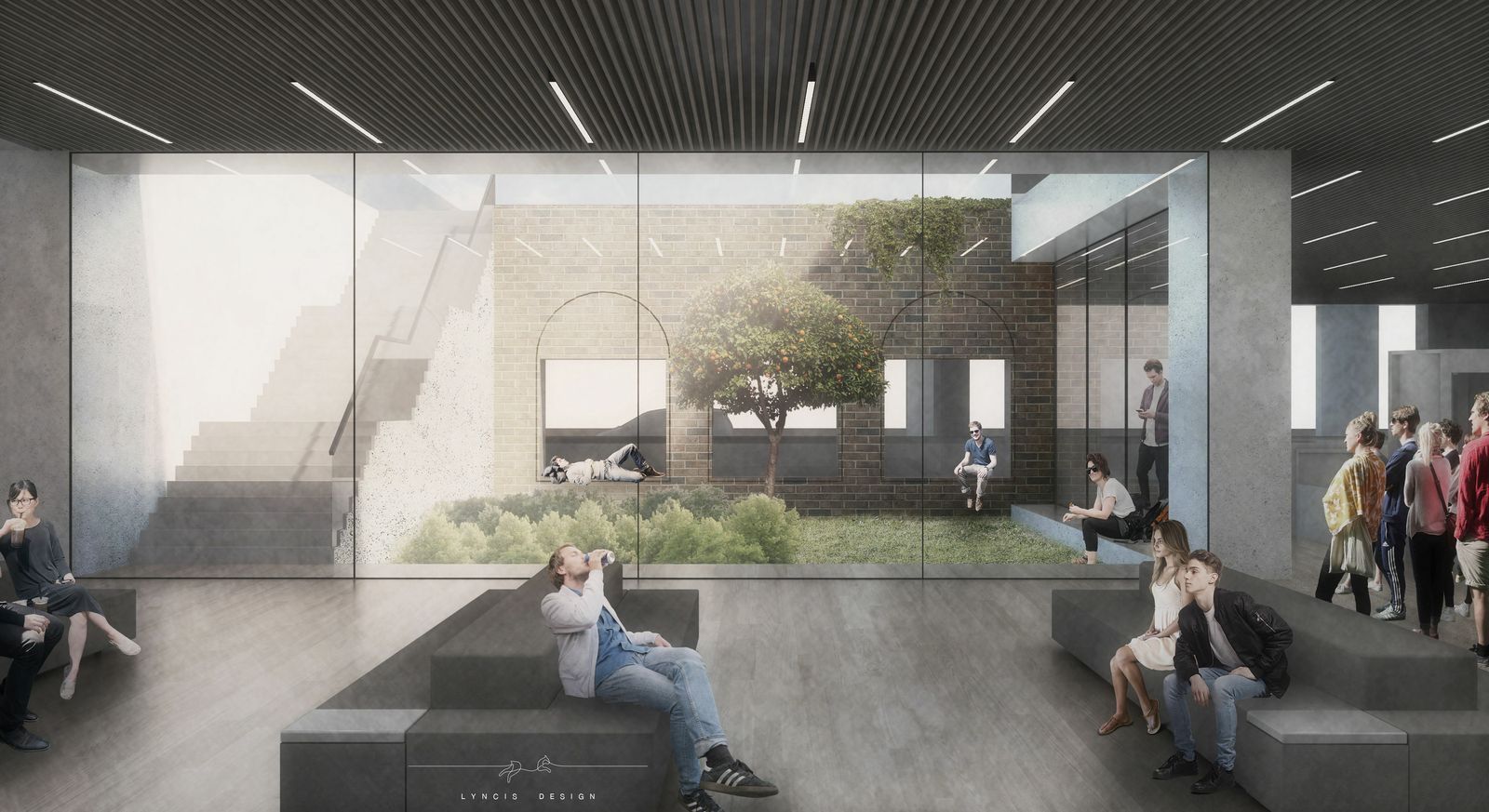 Recreación de una de las salas de espera del futuro aeropuerto de Huelva.