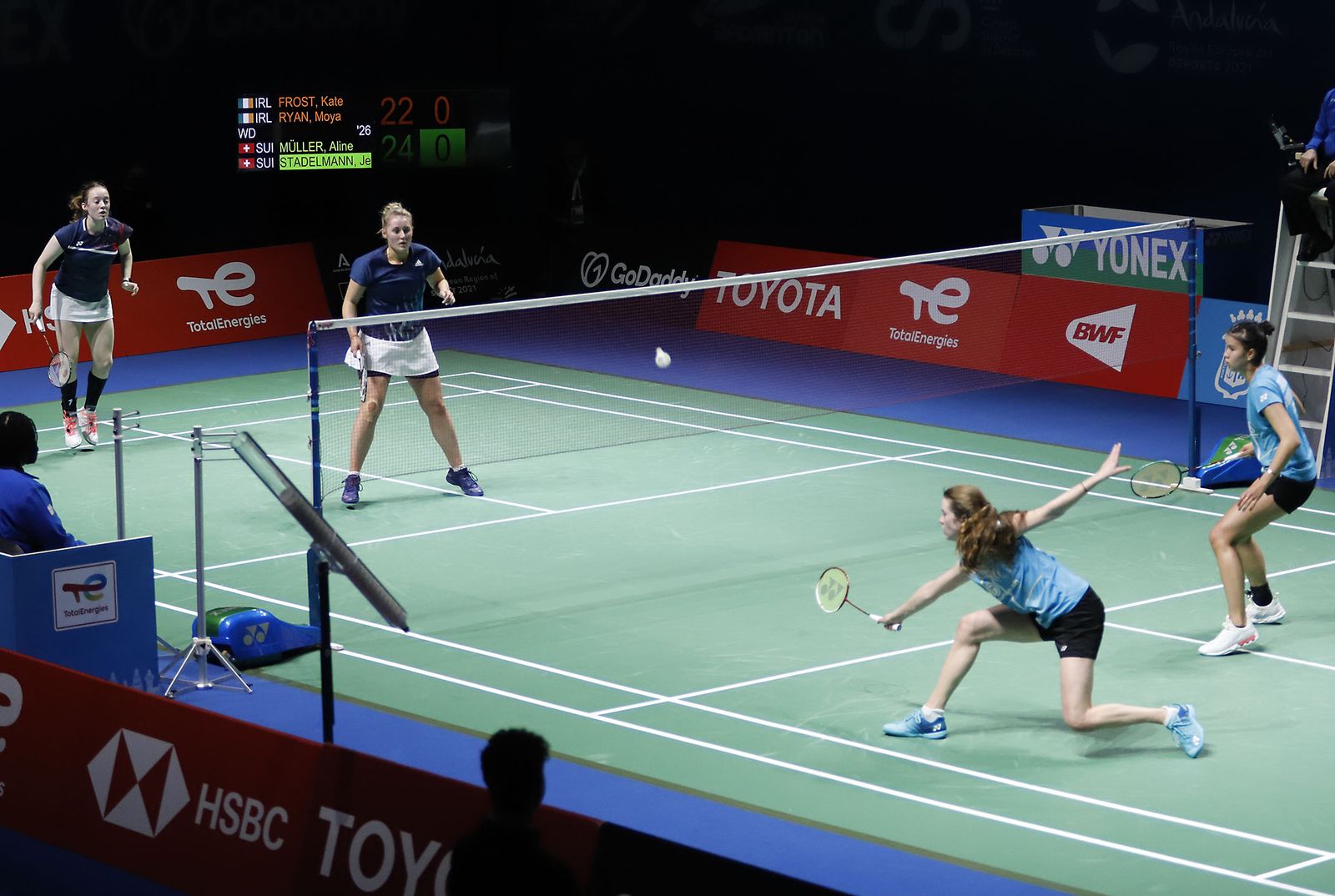 Las mejores imágenes de la jornada de bádminton del lunes en el Huelva 2021