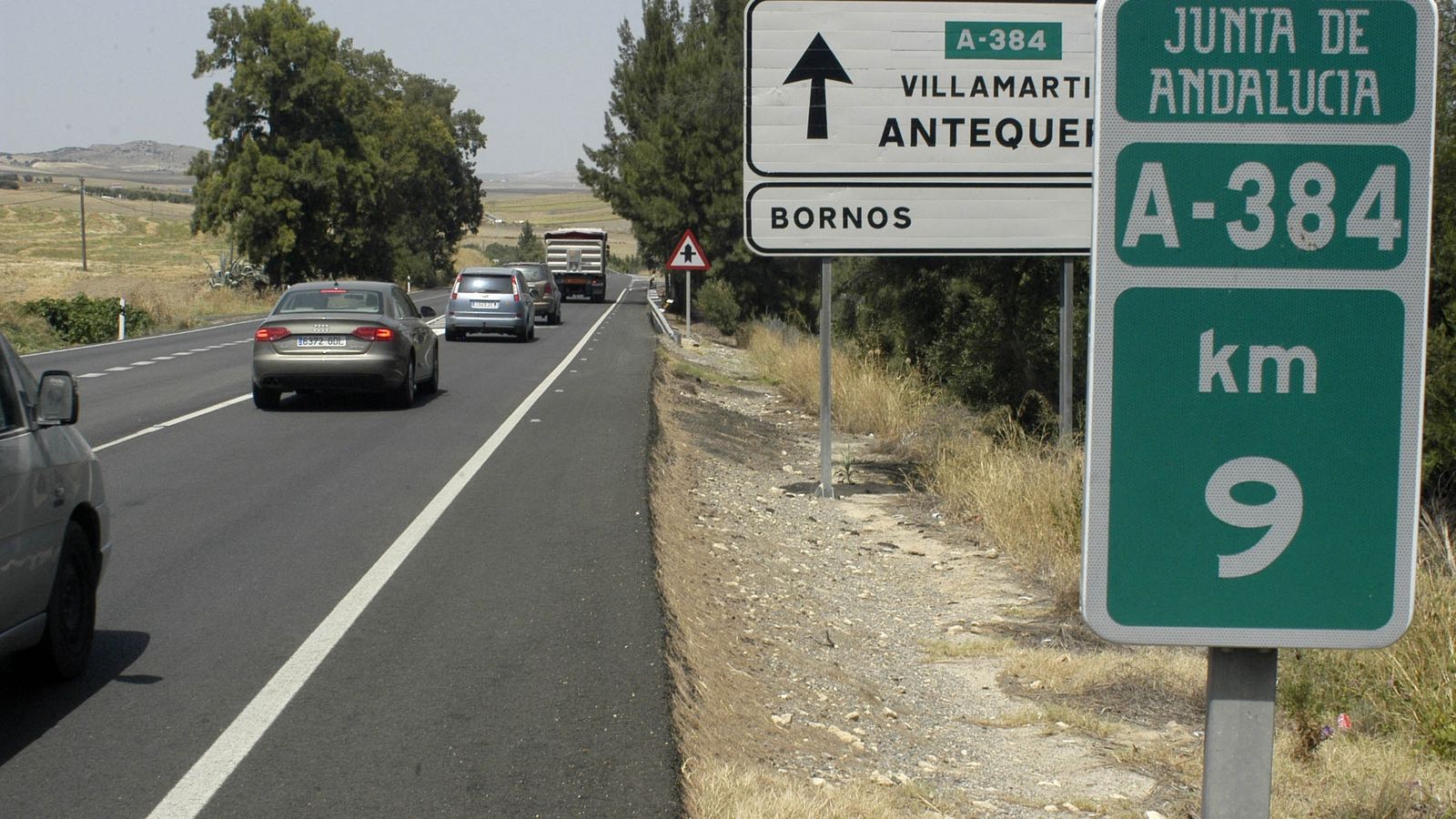 Una vista  de la A-384 en dirección a Bornos.