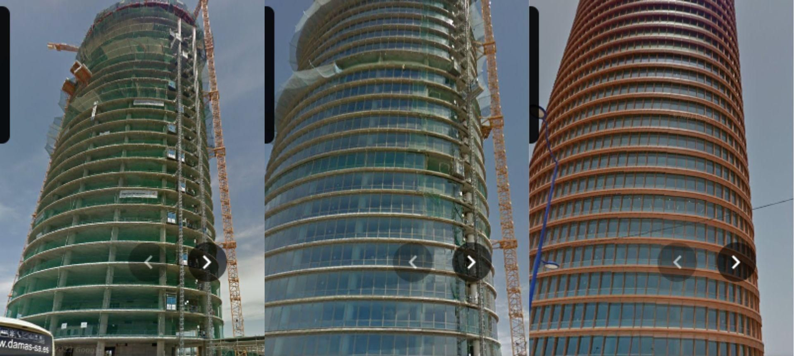 Parte del proceso de construcción de la Torre Sevilla (años 2013, 2014 y 2015)