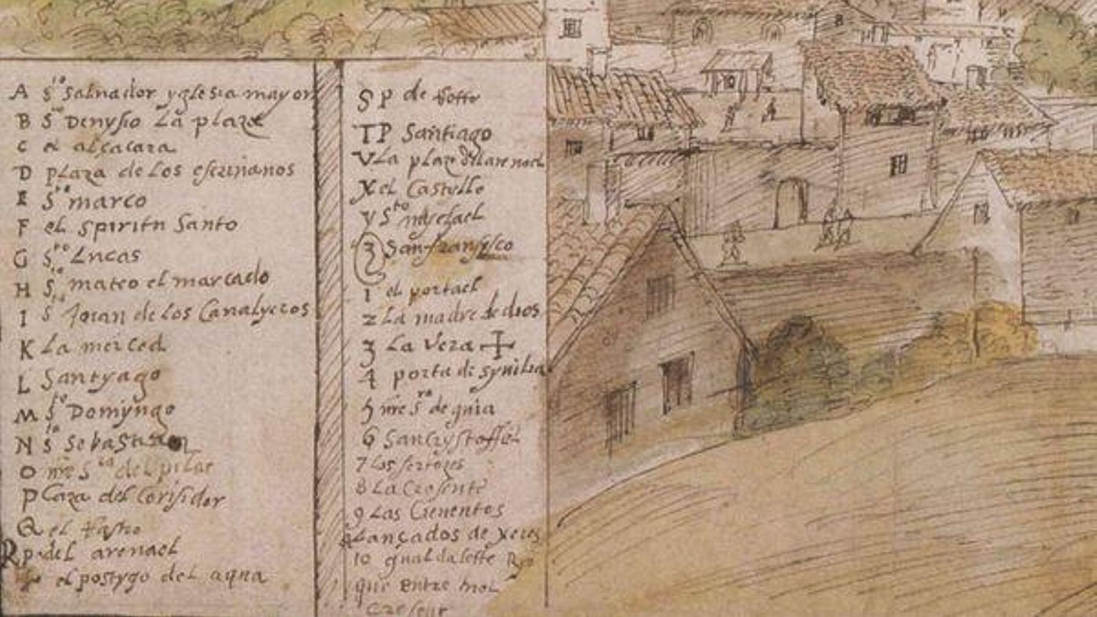 Detalle del dibujo realizado sobre Jerez.