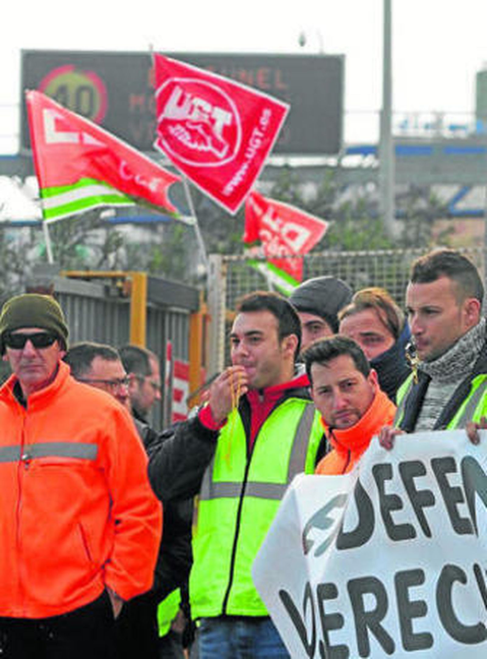 Un momento de la jornada de huelga en SAM Algeciras, el pasado diciembre.