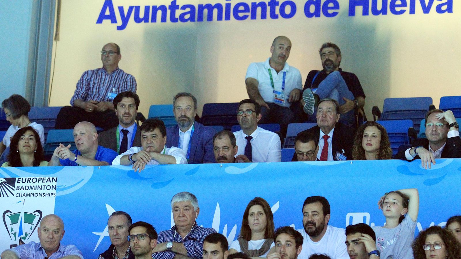 Palco de autoridades en un encuentro del Europeo de 2018.