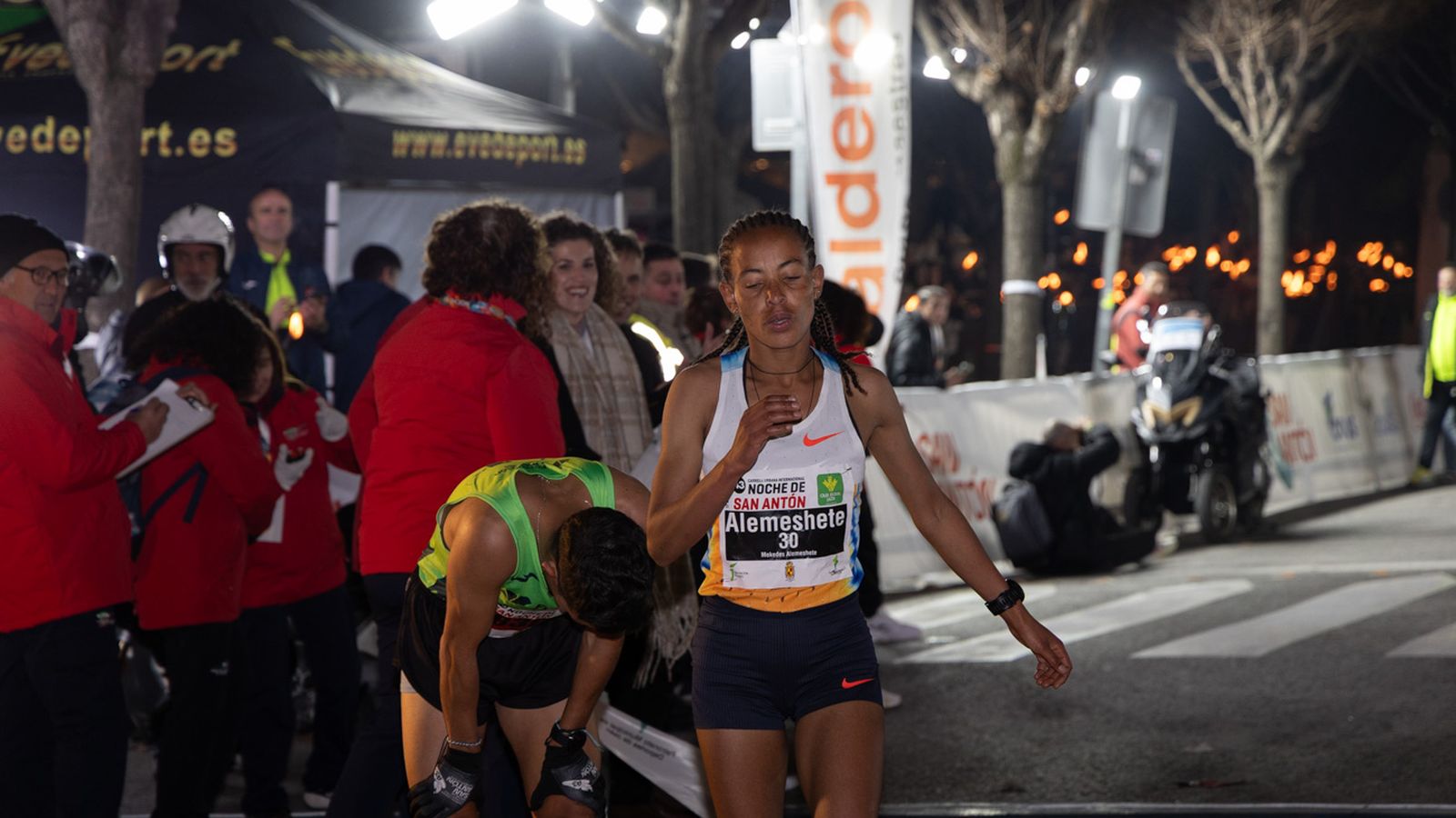 Alemeshete, tras su entrada en meta.