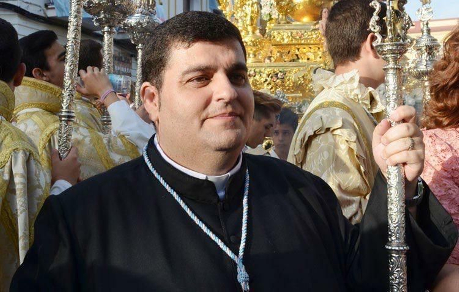 Juan José Gutiérrez Galeote durante una procesión.