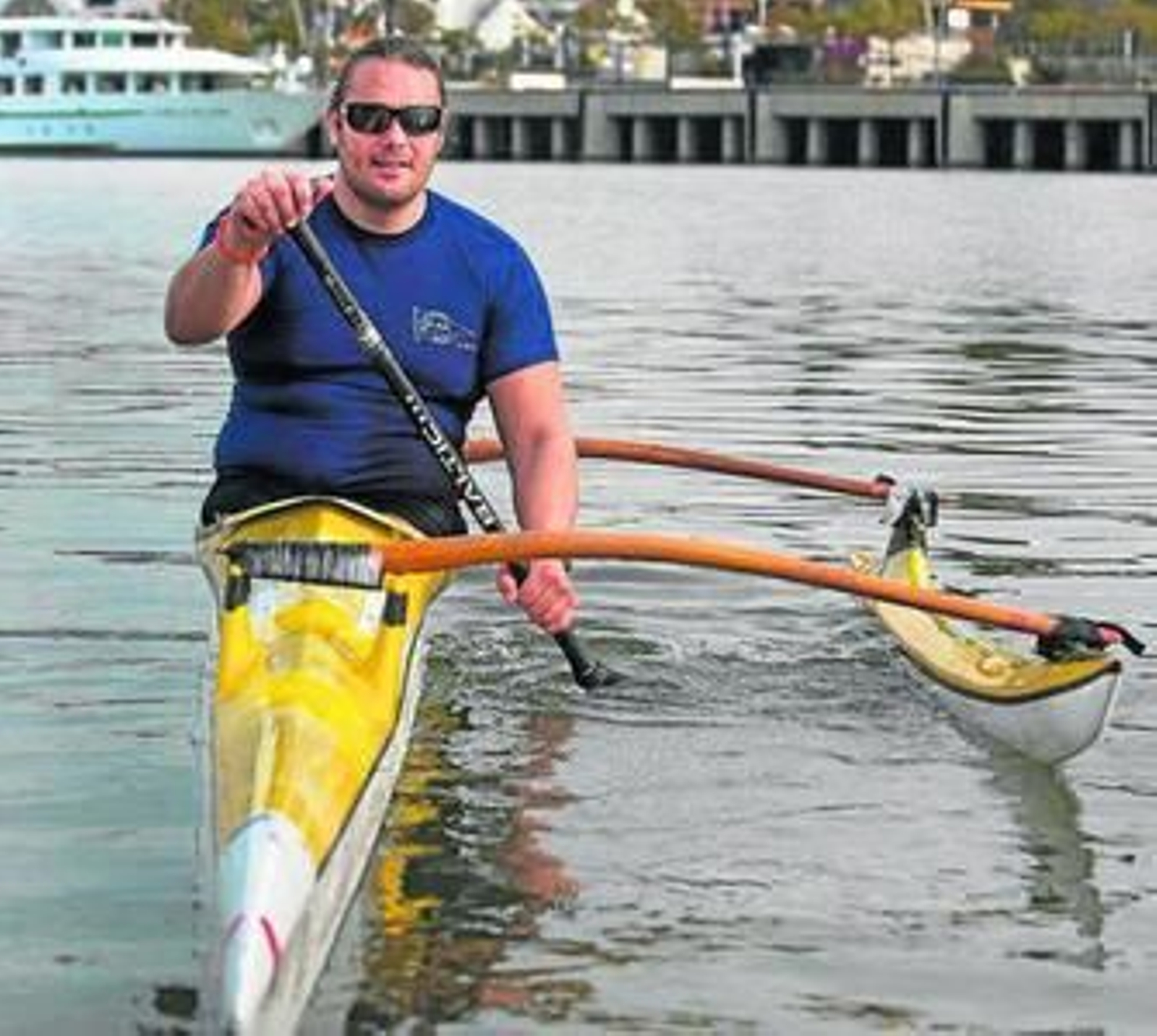 Javier Reja, durante un entrenamiento en el Guadalquivir.