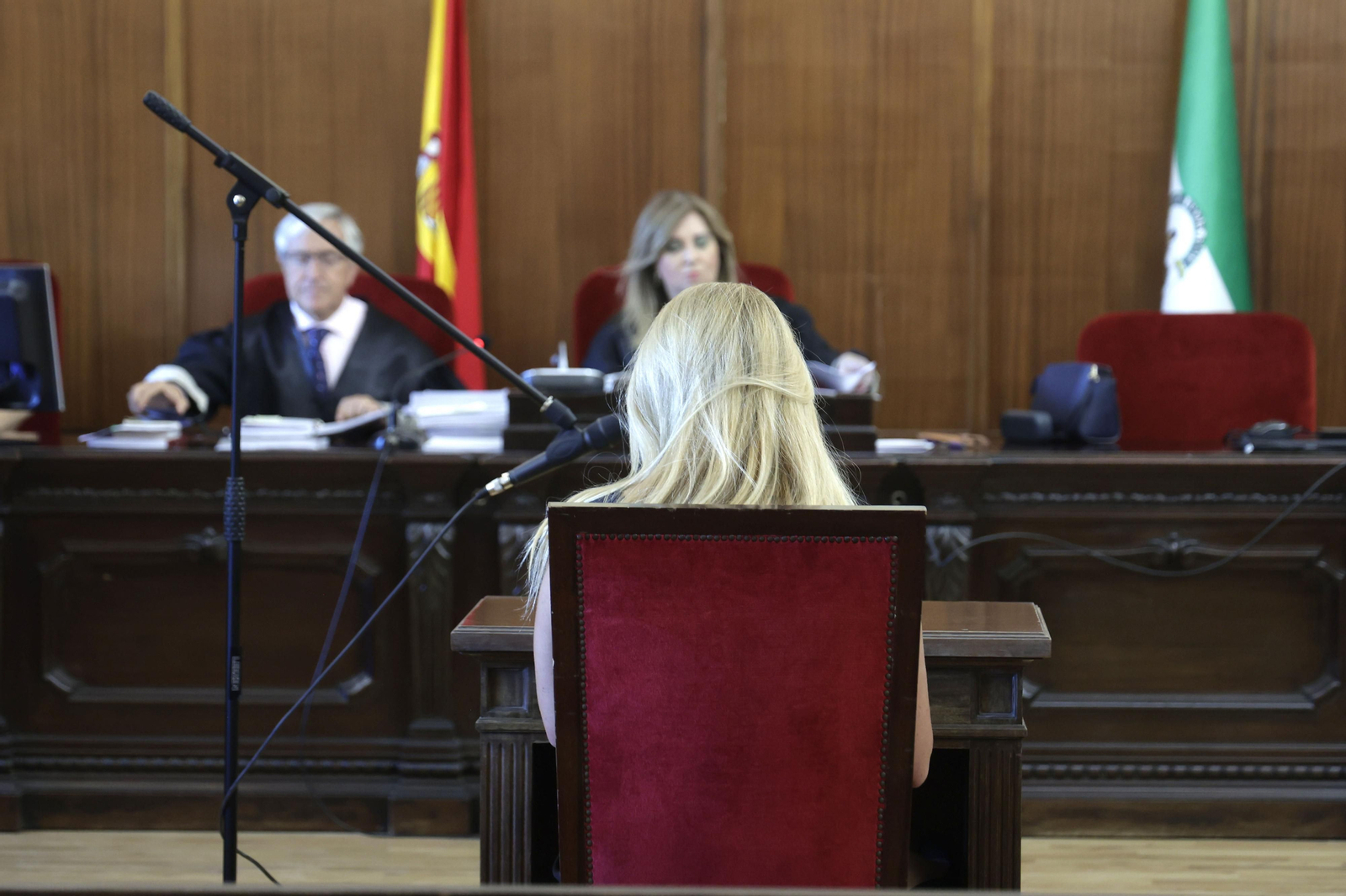 La acusada, durante una de las sesiones del juicio que se celebra en la Audiencia de Sevilla.