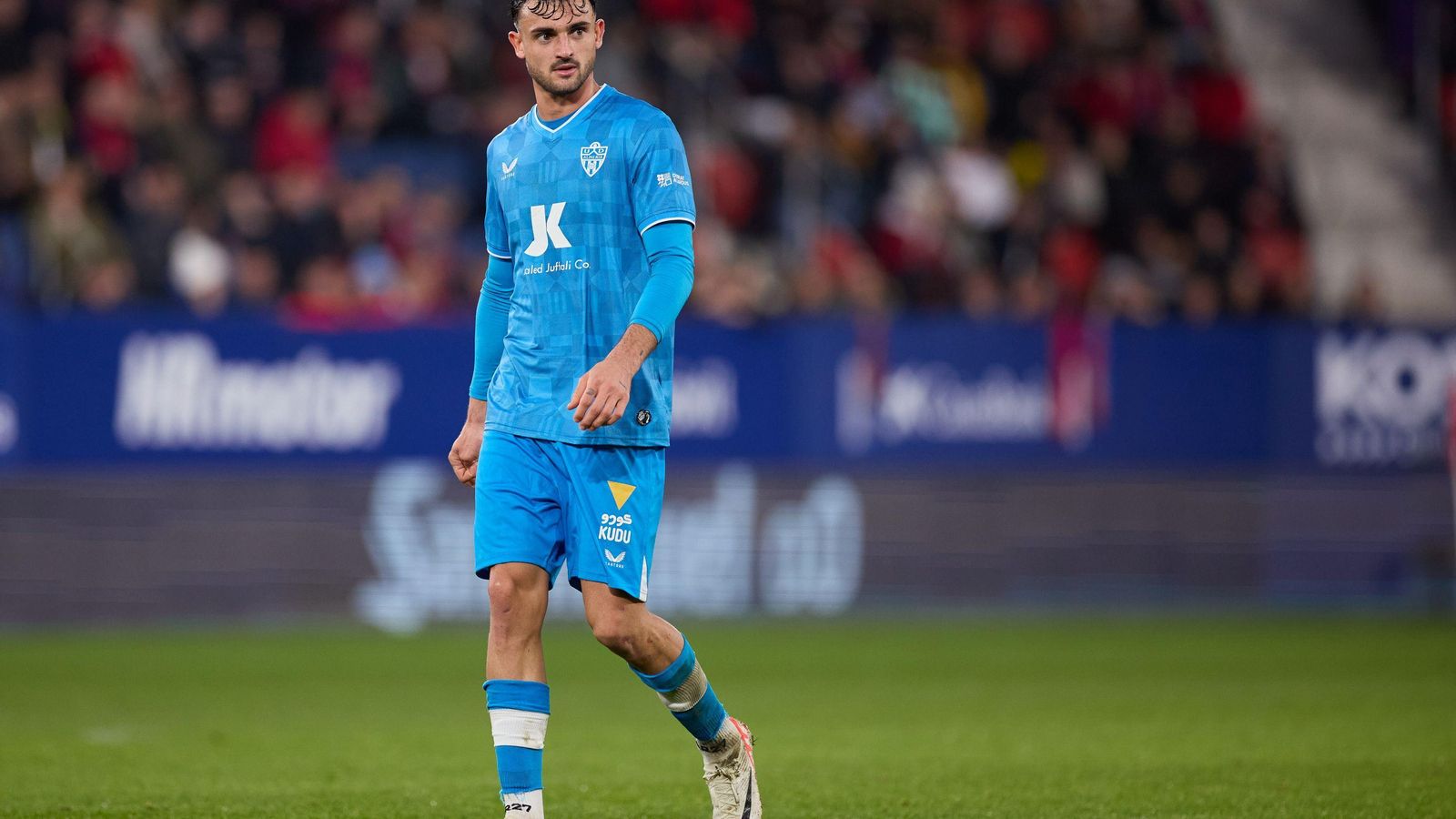 Marc Pubill, contrariado en el encuentro liguero contra los rojillos.