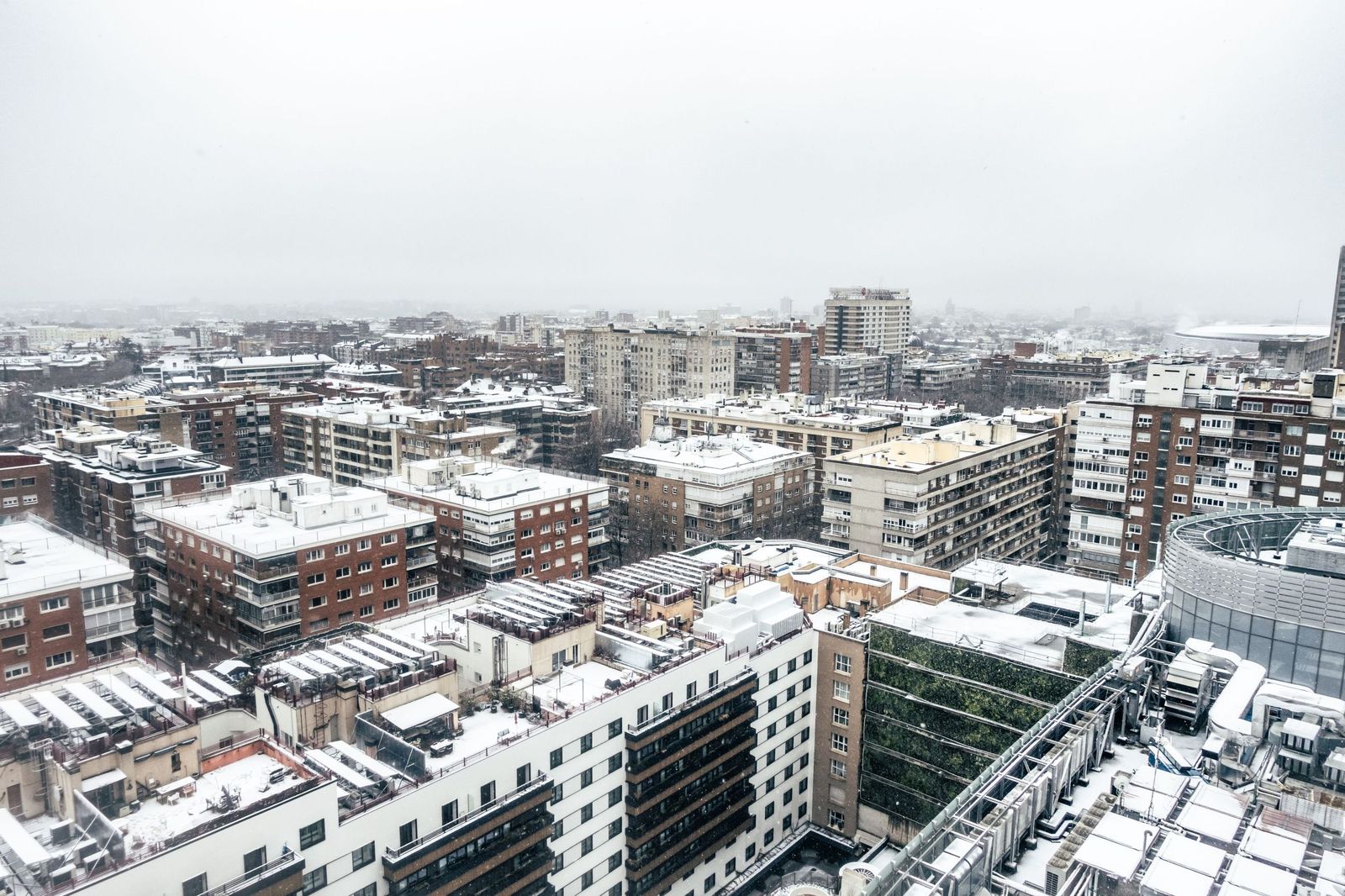 Imágenes de la nevada que ha dejado la borrasca Kristin en Madrid capital