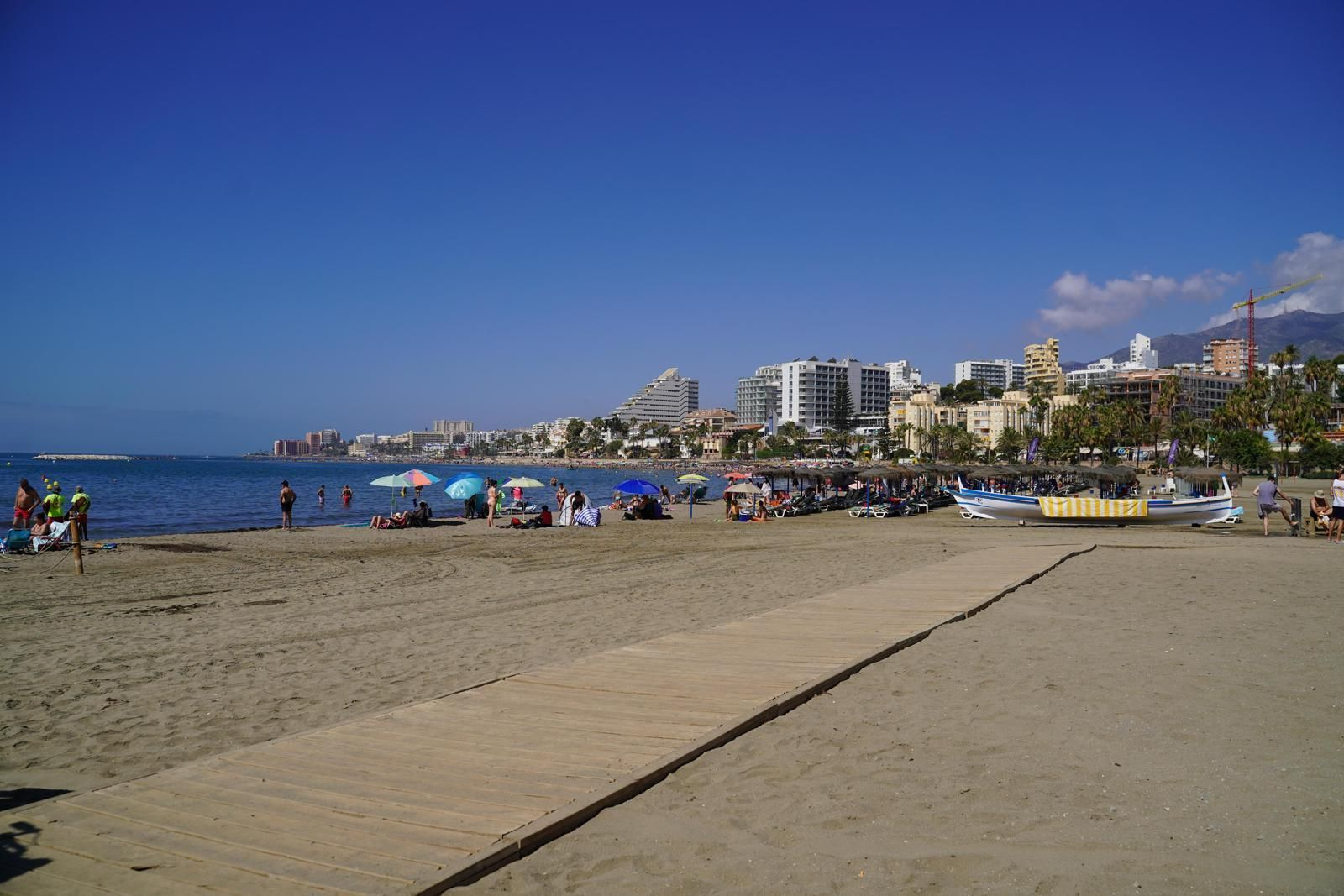 La playa de Malapesquera, en Benalmádena.