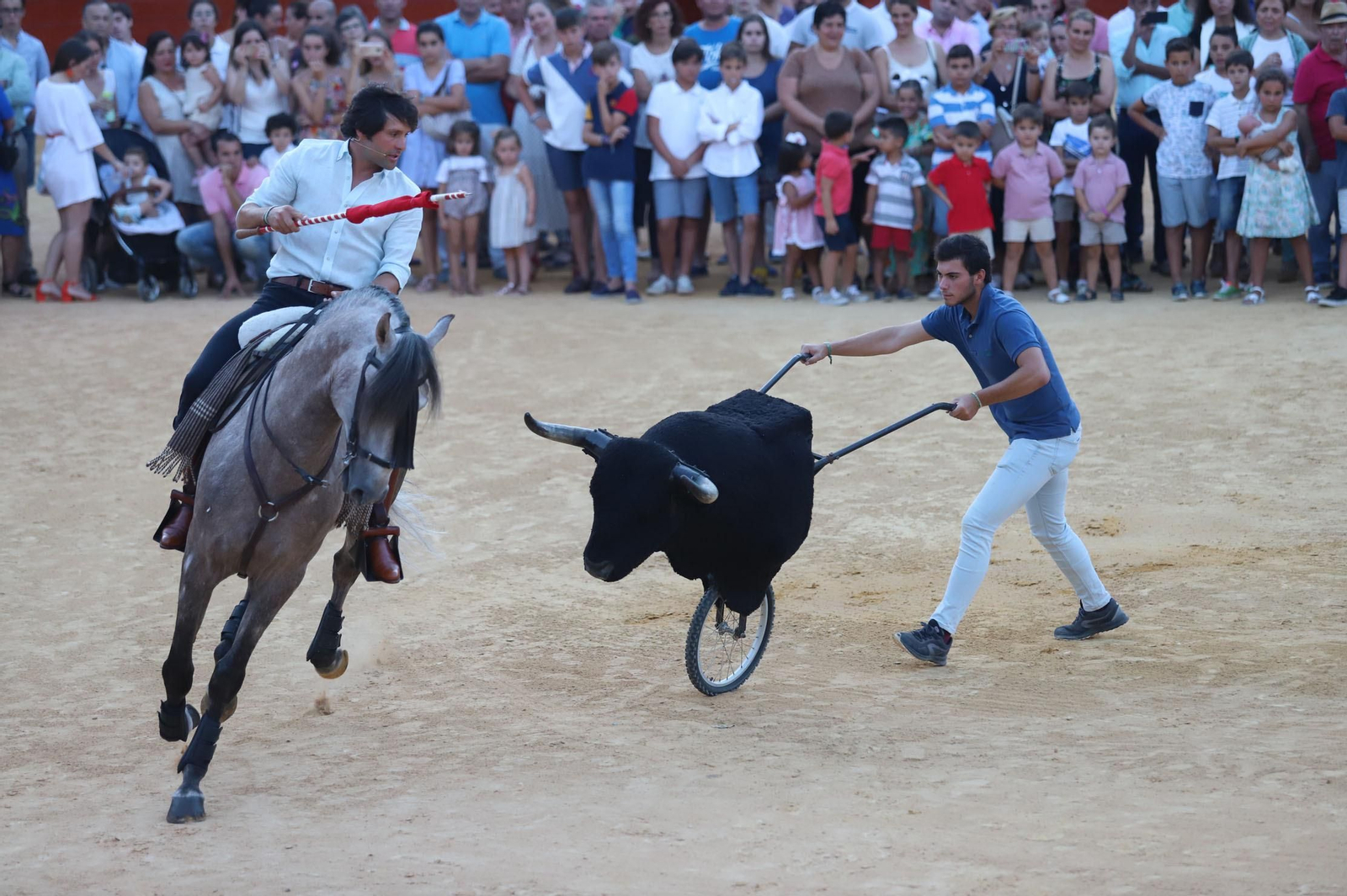 Imágenes de la clase de rejoneo de Andrés Romero en la Plaza de Toros