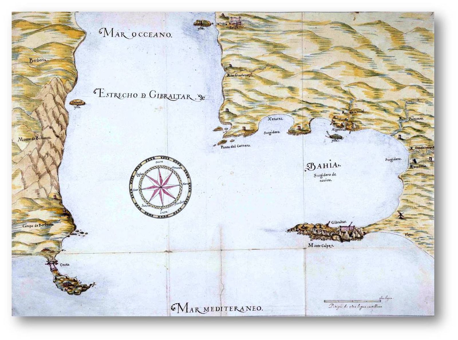 El Estrecho en el siglo XVII, de Luis Bravo de Acuña, imagen con la que ilustra la conferencia.