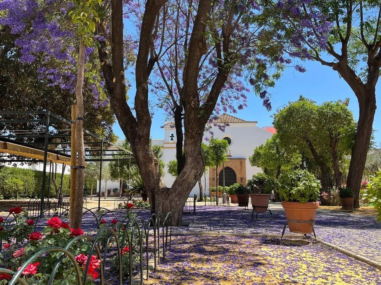 Los jardines de la Parroquia de San Sebastián.