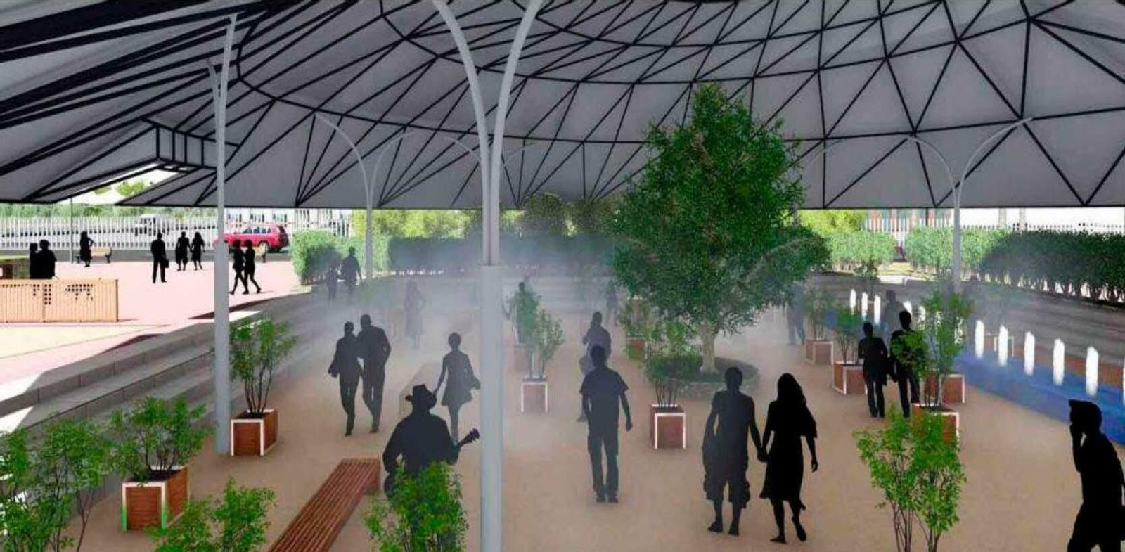 Recreación de cómo se transformará el actual anfiteatro de la calle Thomas Alva Edison.