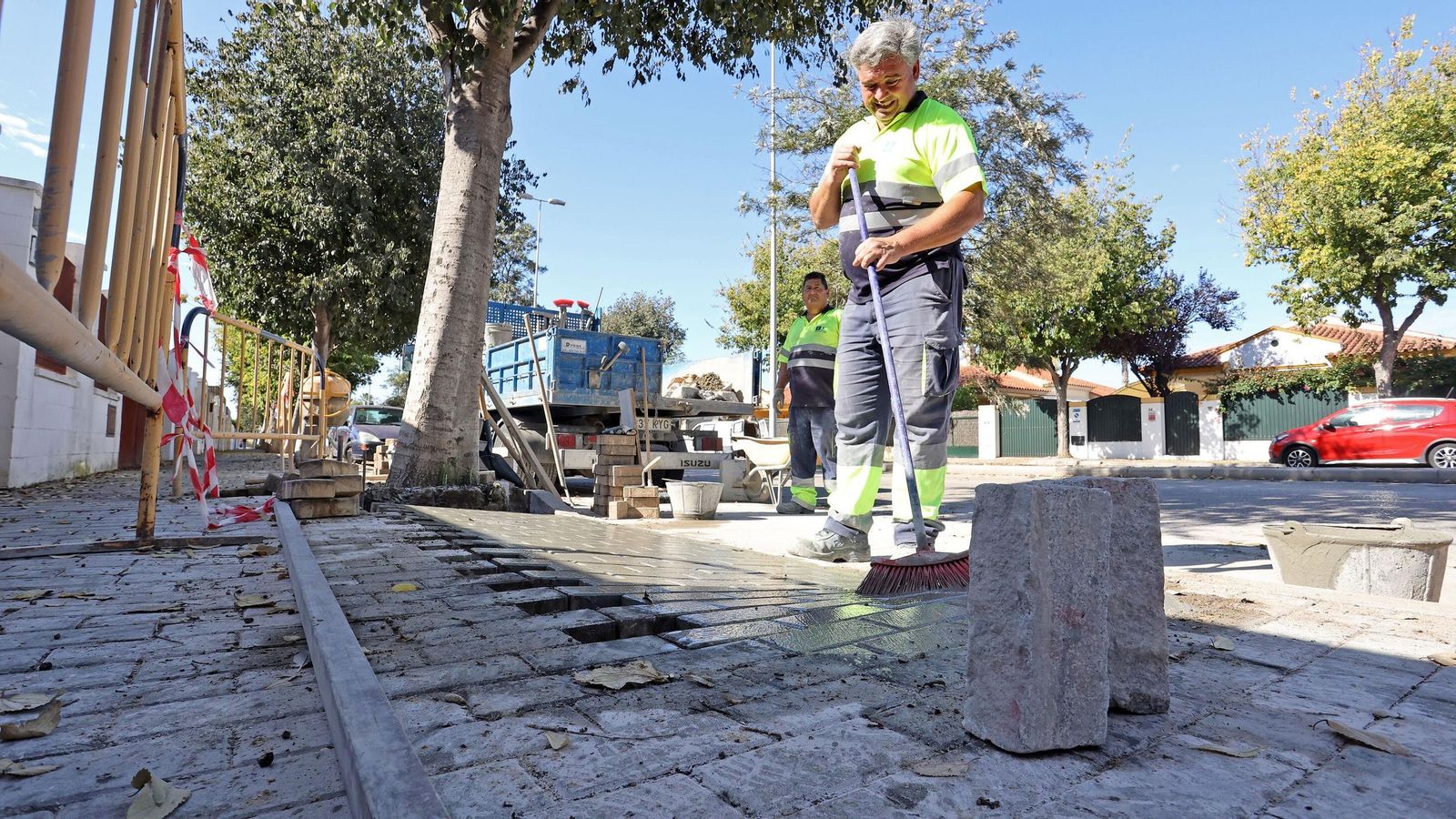 Trabajos en la avenida de Italia, días atrás.
